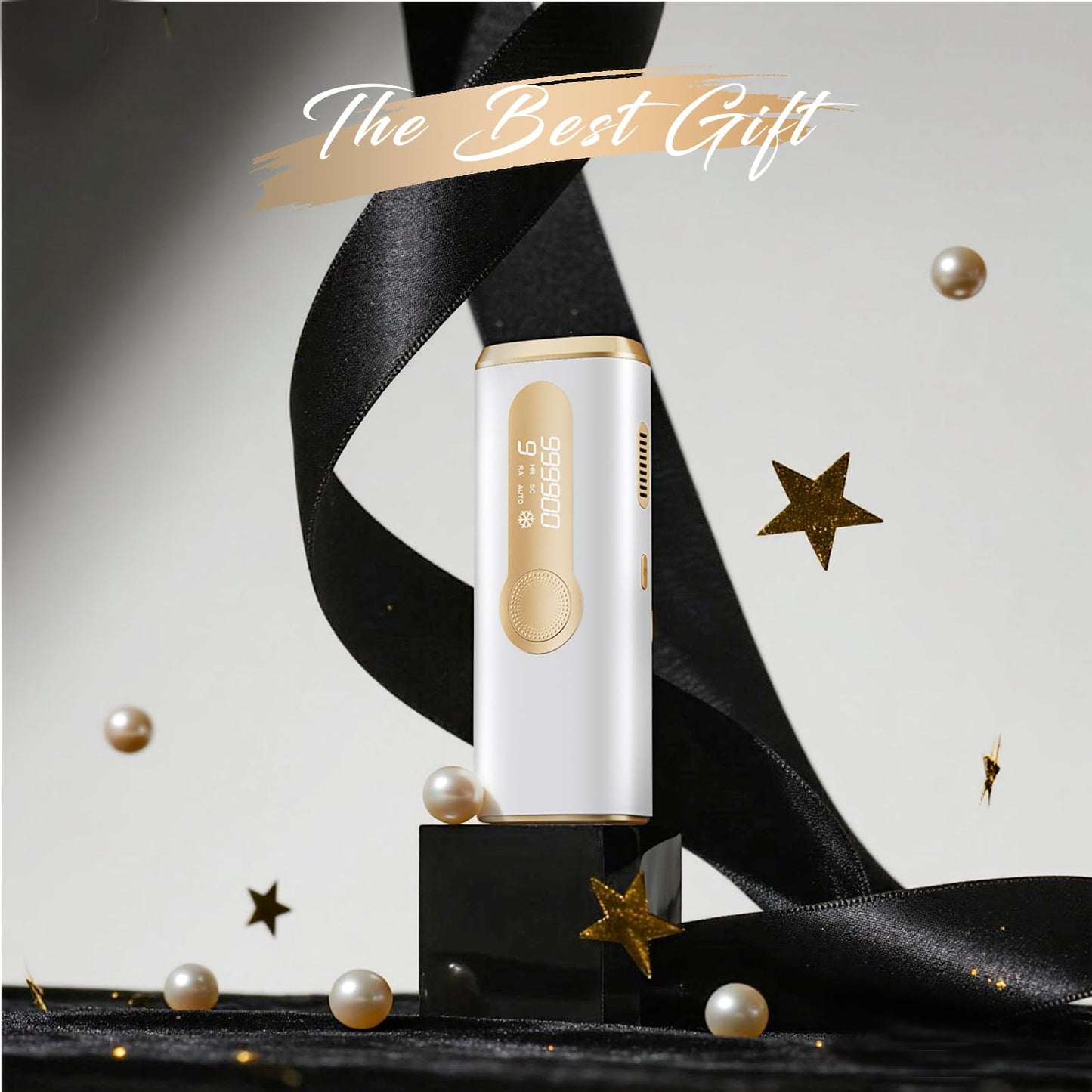 Laser Hair Removal, IPL Laser Hair Removal Device for Women & Men, Safe at-Home Nearly Painless 45°F Ice-Cooling Contact, Long-Lasting Result for Full Body & Face, Off-White - Medaid International