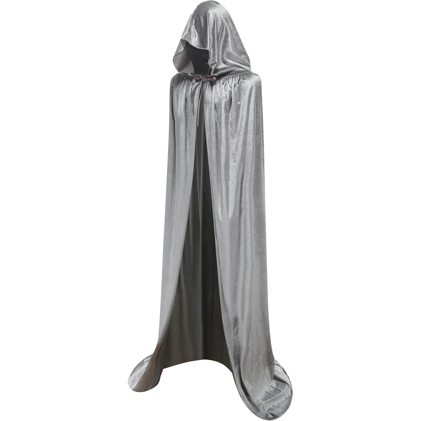 Unisex Full Length Hooded Robe Cloak Long Velvet Cape Cosplay Costume - Medaid