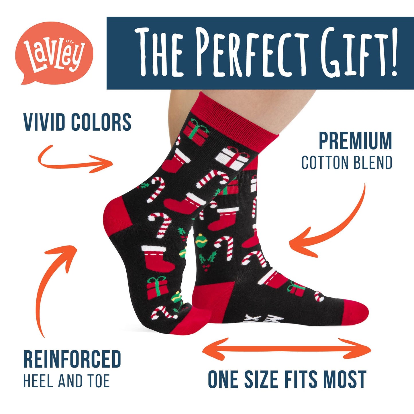 Lavley If You Can Read This, Bring Me Funny Socks - Novelty Gifts for Men, Women and Teens (US, Alpha, One Size, Regular, Regular, Merry Xmas) - Medaid International