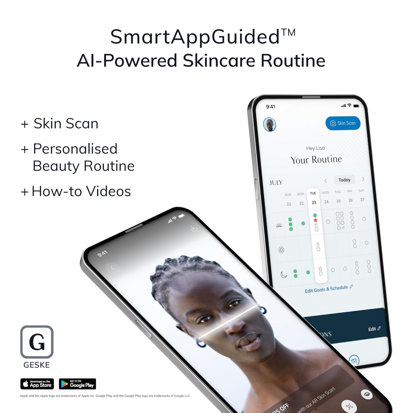 GESKE SmartAppGuided Facial Brush - 4 in 1 Professional Facial Cleansing Brush with Soft Silicone Bristles - Gentle Routine Skincare - Medaid International