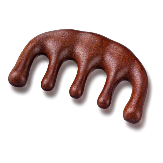 Amaxiu Sandalwood Head Massage Comb - Wide Tooth Scalp Stimulator Gua Sha Comb for Men & Women (Style-A) - Medaid International