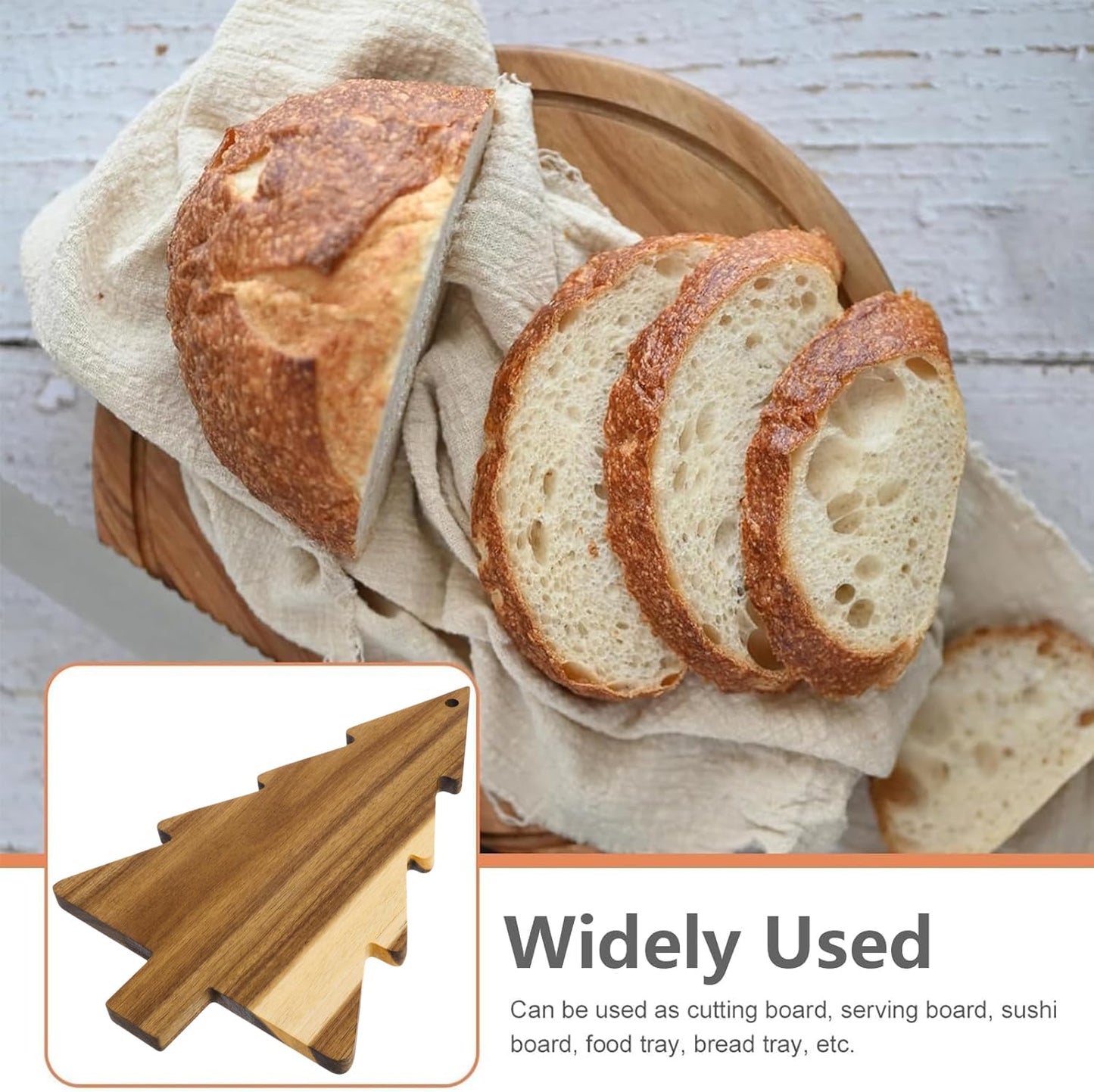 CARMELIT Wooden Christmas Tree Charcuterie Board Xmas Cutting Board Fruit Tray Holiday Cheese Board Xmas Tree Sushi Serving Tray Dessert Candy Dish - Medaid International