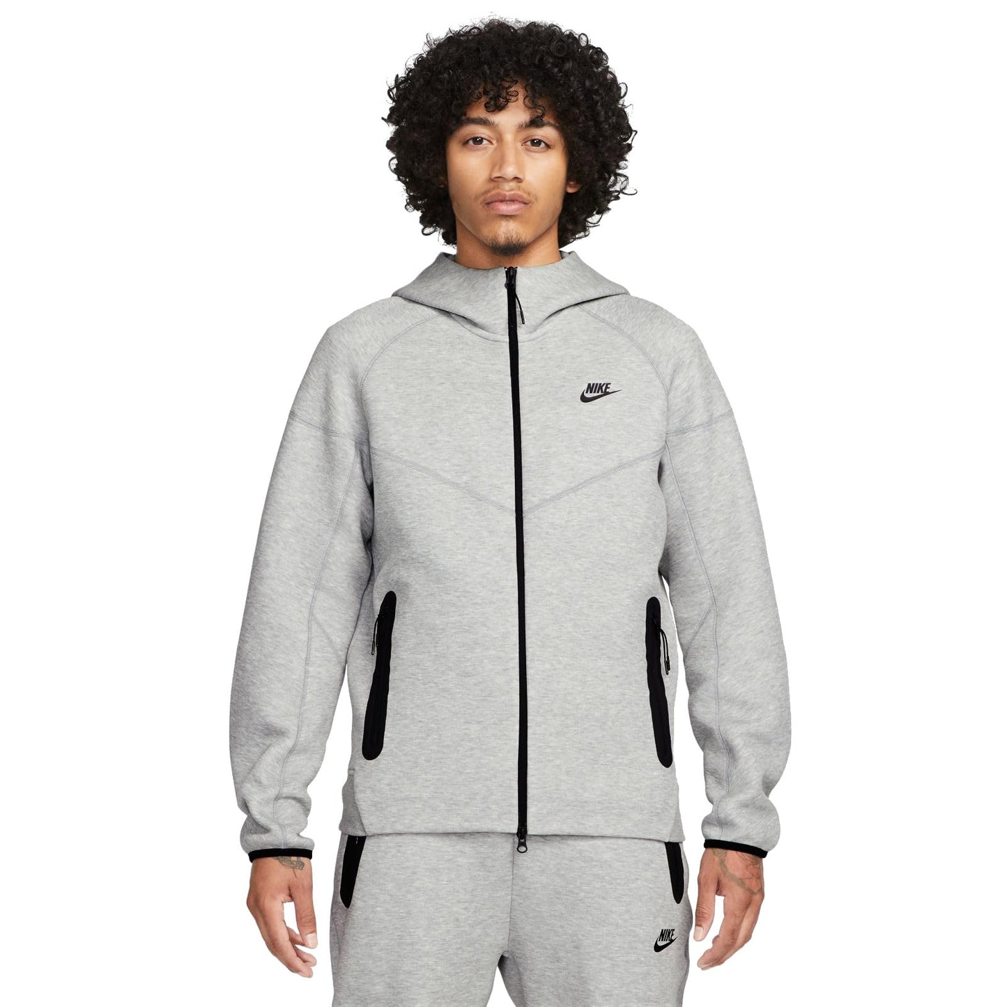 Nike Sportswear Tech Fleece Windrunner Men's Full-Zip Hoodie (DK GREY HEATHER/BLACK, FB7921-063) Size XX-Large - Medaid International