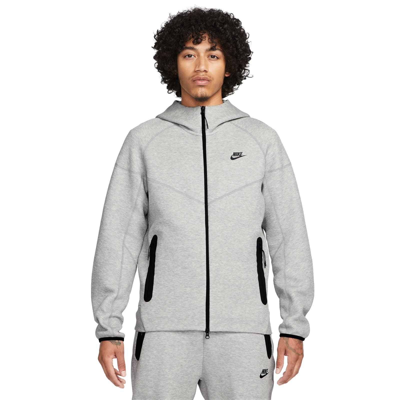 Nike Sportswear Tech Fleece Windrunner Men's Full-Zip Hoodie (DK GREY HEATHER/BLACK, FB7921-063) Size XX-Large - Medaid International
