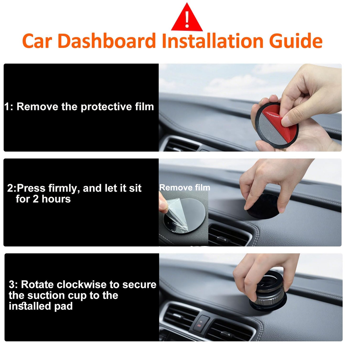 Kairiyard Vacuum Magnetic Phone Holders for Your Car, 360 Adjustable Foldable Strongest Magnet Suction Cup Car Cell Phone Holder Mount Stand Compatible with MagSafe iPhone All Smartphones - Medaid International