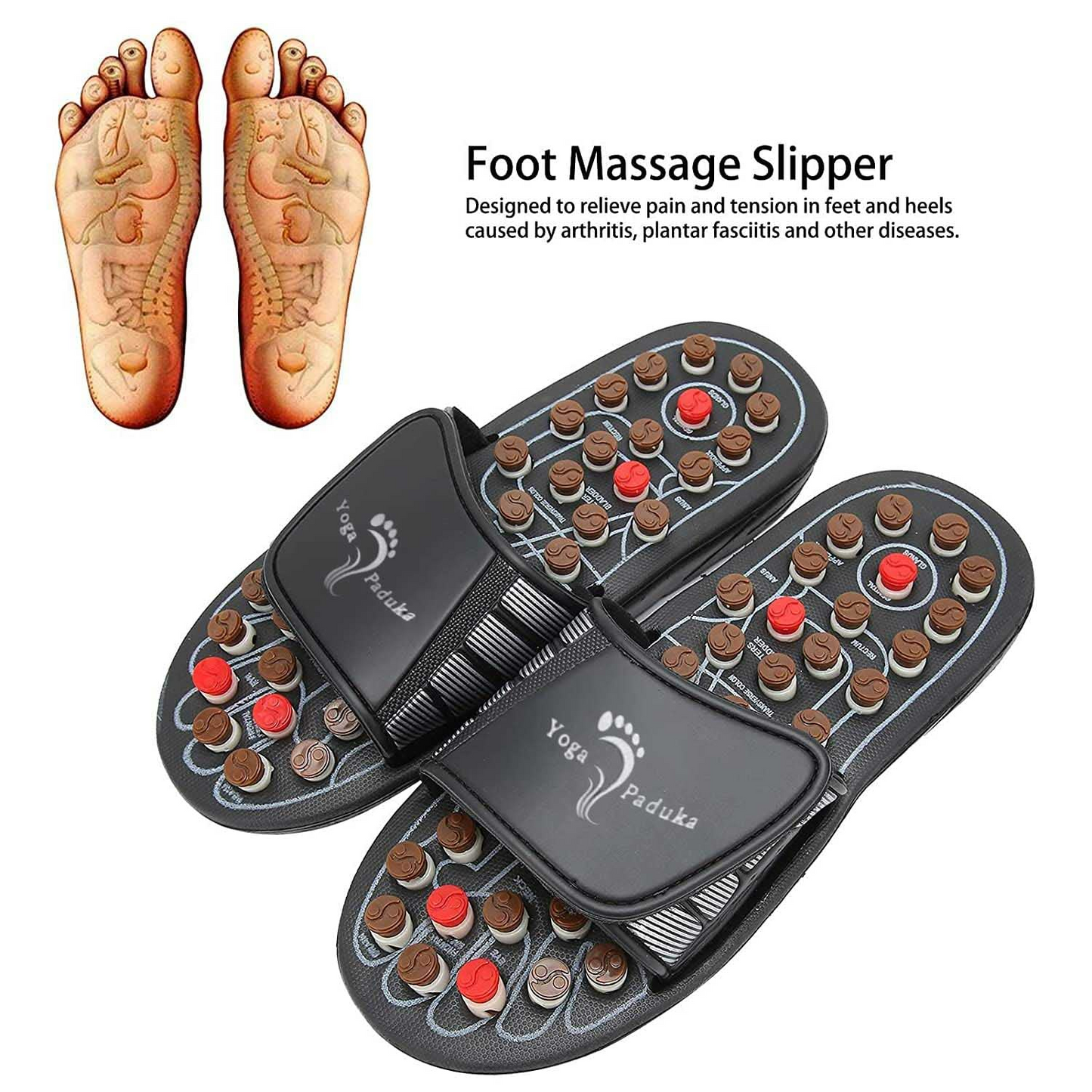 Unisex Acupressure Therapy Slippers ‚Äì Pain Relief Foot Massager Sandals for Blood Circulation & Relaxation - Medaid International