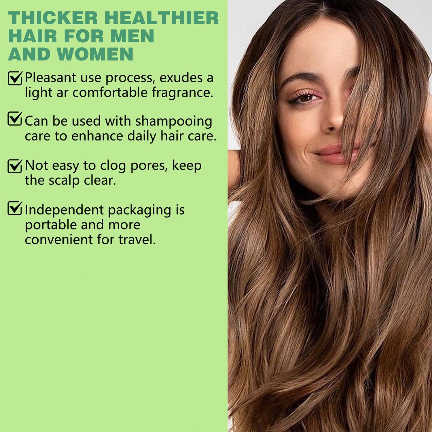 Hair Regrowth System, Advanced Hair Growth Treatment Ginseng, Eclipta Prostrata,Peppermint Oil & Ginger Root,Strengthens Hair Roots,Thickening Serum for Men & Women (1 Set) - Medaid International