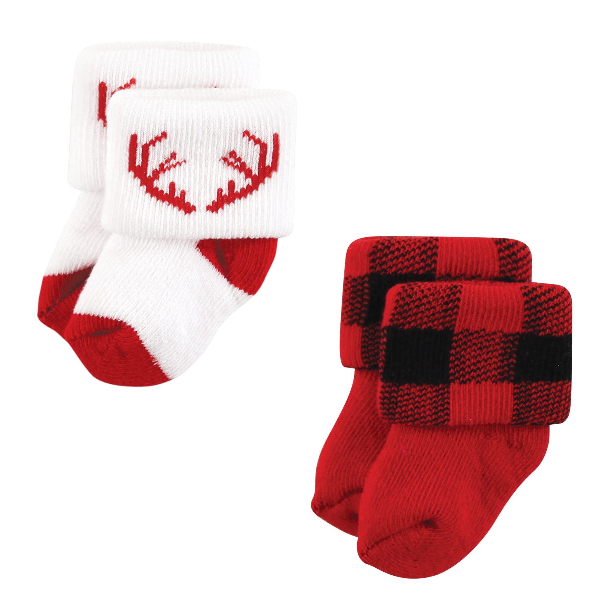 Hudson Baby Unisex Baby Cotton Rich Newborn and Terry Socks, 12 Days of Christmas Santa, 0-6 Months - Medaid International