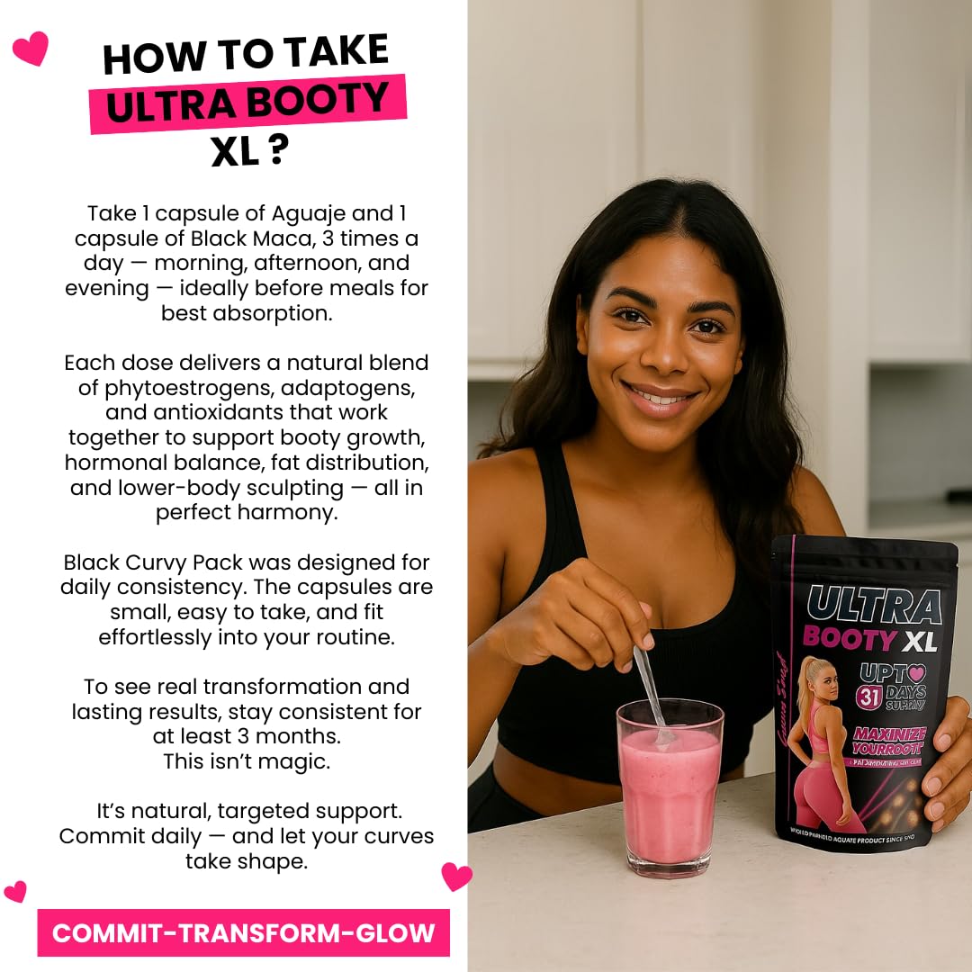 Curvy Fruit Maximum Booty Growth – Ultra Booty Powder with Aguaje + Black Maca – Glute Volume Supplement for Women - Medaid International