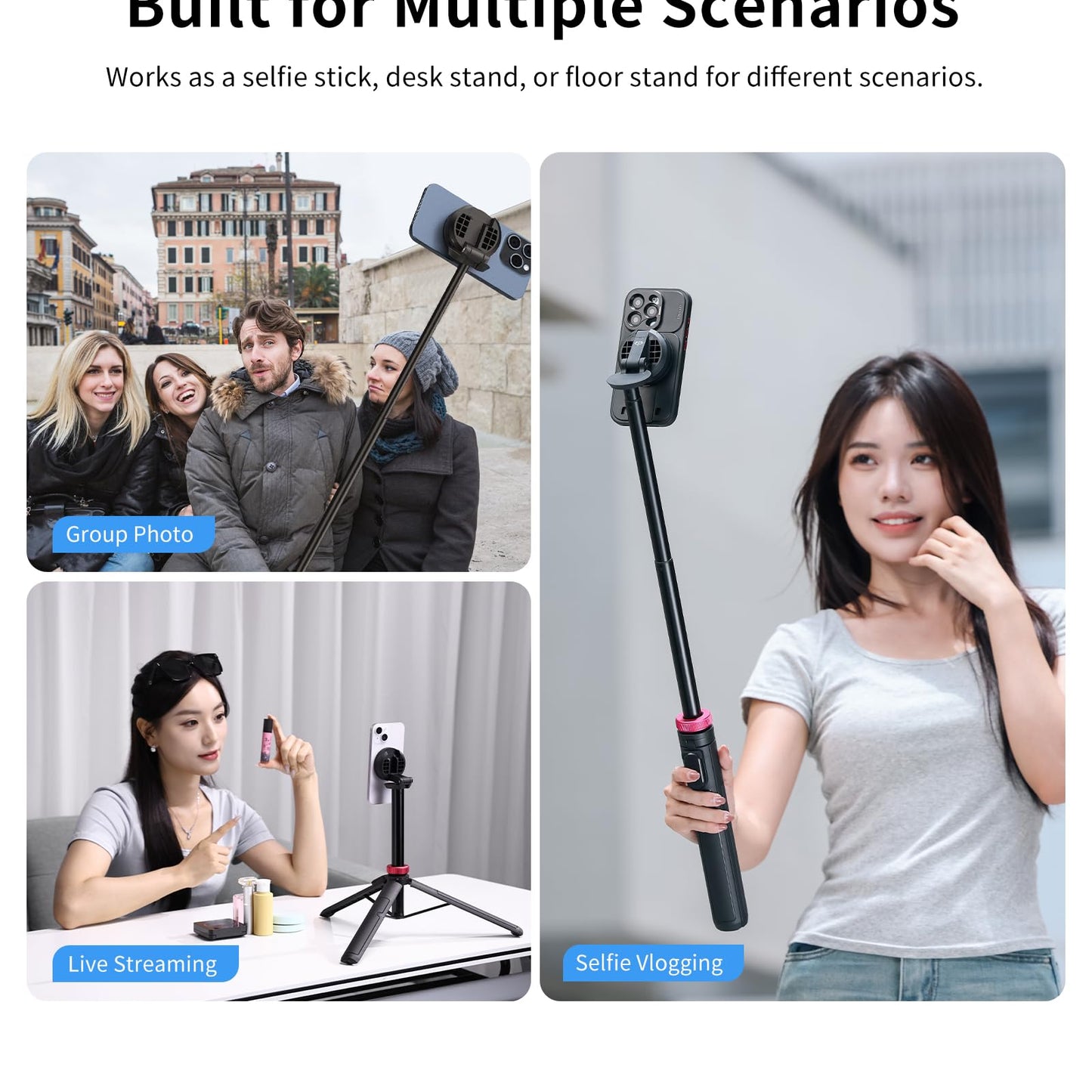 ULANZI MT-84 Magnetic Phone Tripod 58inch Extendable Magnetic Phone Selfie Stick - Medaid International
