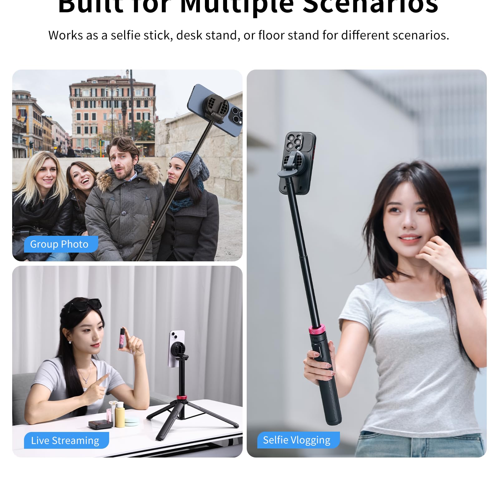 ULANZI MT-84 Magnetic Phone Tripod 58inch Extendable Magnetic Phone Selfie Stick - Medaid International