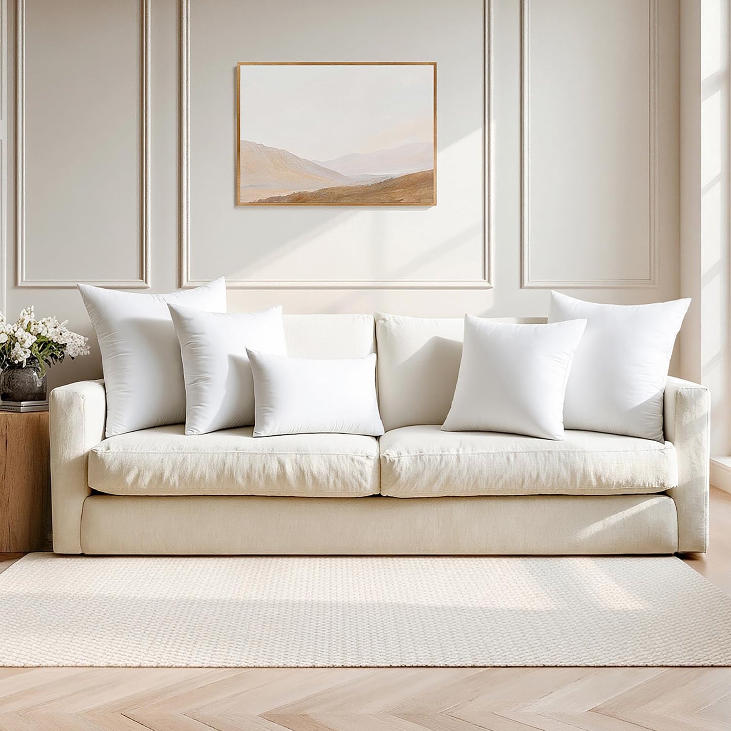 MIULEE 18x18 Pillow Inserts,Set of 2 100% Virgin Microfiber with Cotton Cover Throw Pillows for Couch Sofa and Bed - Medaid International