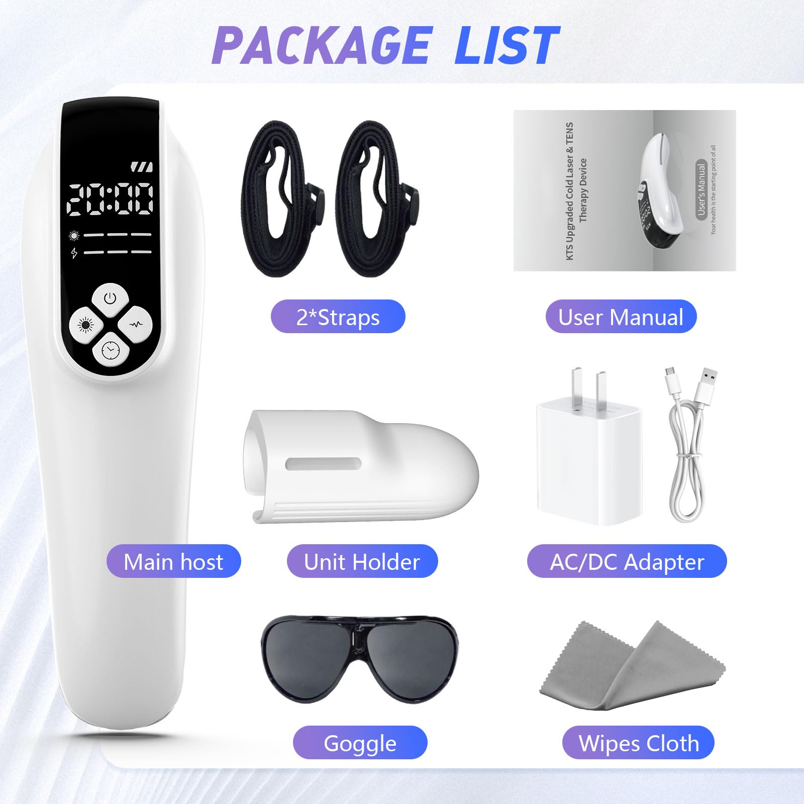 KTS Handheld Laser Therapy Devices, Infrared Red Light Therapy Device with Straps for Muscle and Joint Pain Relief, Models:HD-Cure - Medaid International