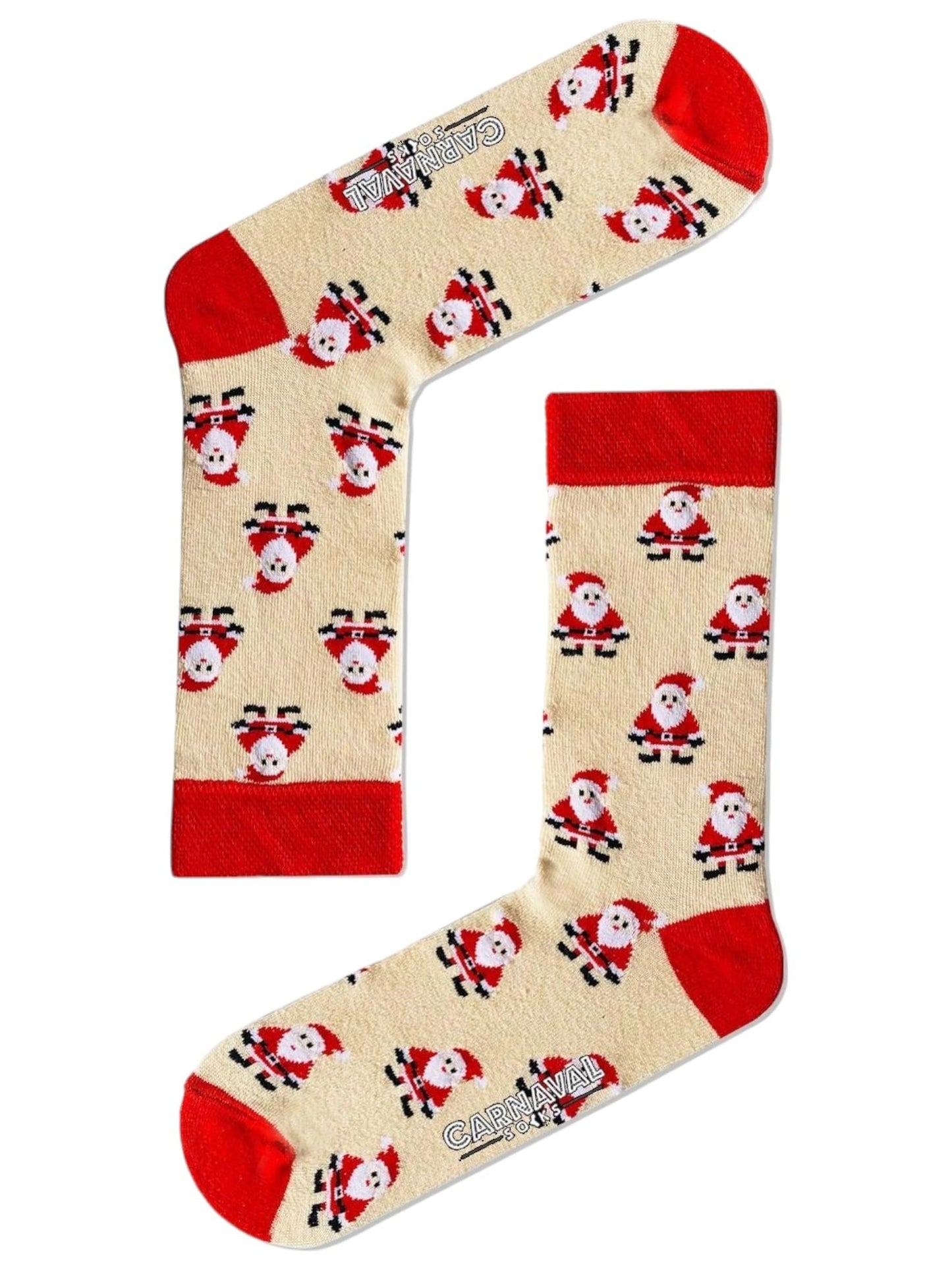 CARNAVAL SOCKS THE PARTY HAS BEGUN Women's & Men's Christmas Novelty Socks, Multicolor Cartoon Crew Length, 2 Count, Adults, Christmas Lovers, Novelty Socks Enthusiasts - Medaid International