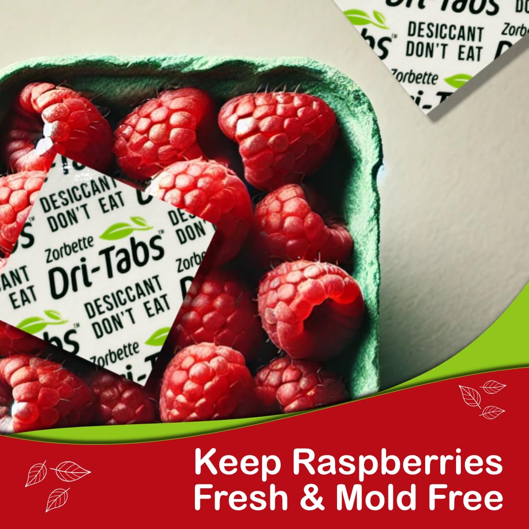 Zorbette Dri-Tabs | Food-Safe Moisture Absorbers – Keep Fruits, Veggies, Snacks, Bread & More Fresher, Longer! Eco-Friendly, Plant Based Desiccant That Replaces Silica Gel Packets - 75pk (Green) - Medaid International