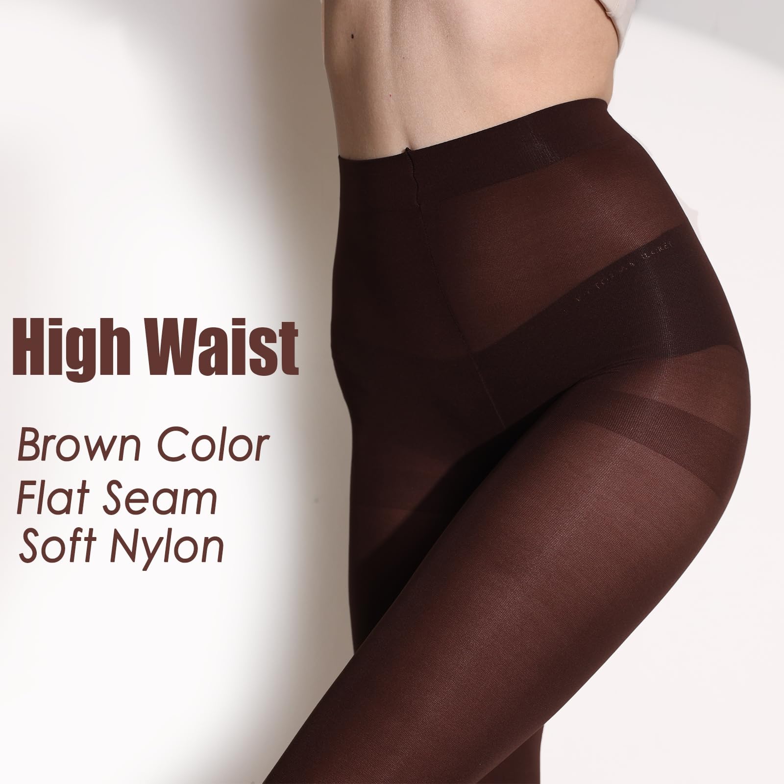 ZIHUA 2 Pairs Semi Opaque 40 Denier Black Tights for Women, Ladder Resistant Tights for Women Black Brown M - Medaid International