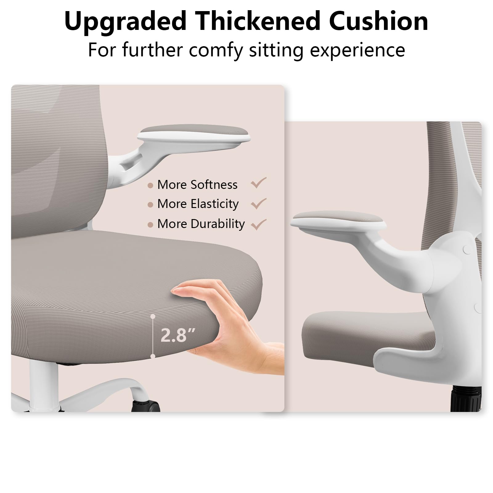 Ergonomic Office Chair, Comfort Swivel Home Office Task Chair, Breathable Mesh Desk Chair, Lumbar Support Computer Chair with Flip-up Arms and Adjustable Height - Medaid International