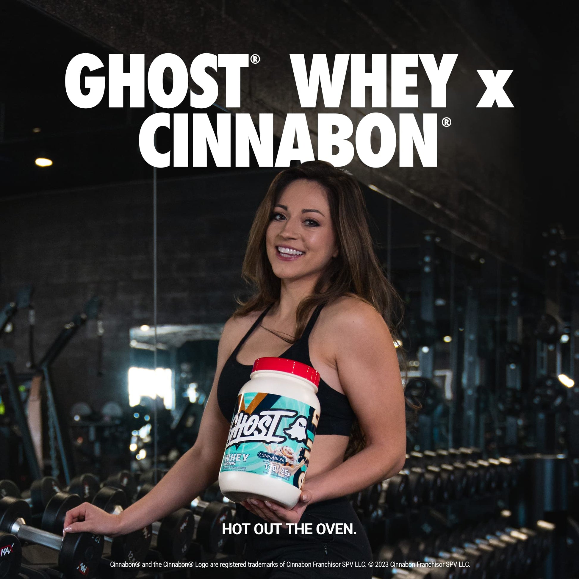 GHOST Whey Protein Powder, Cinnabon - 2LB, 25G of Protein - Cinnamon Roll Flavored Isolate, Concentrate & Hydrolyzed Whey Protein Blend - Post Workout Shakes - Soy & Gluten Free - Medaid International