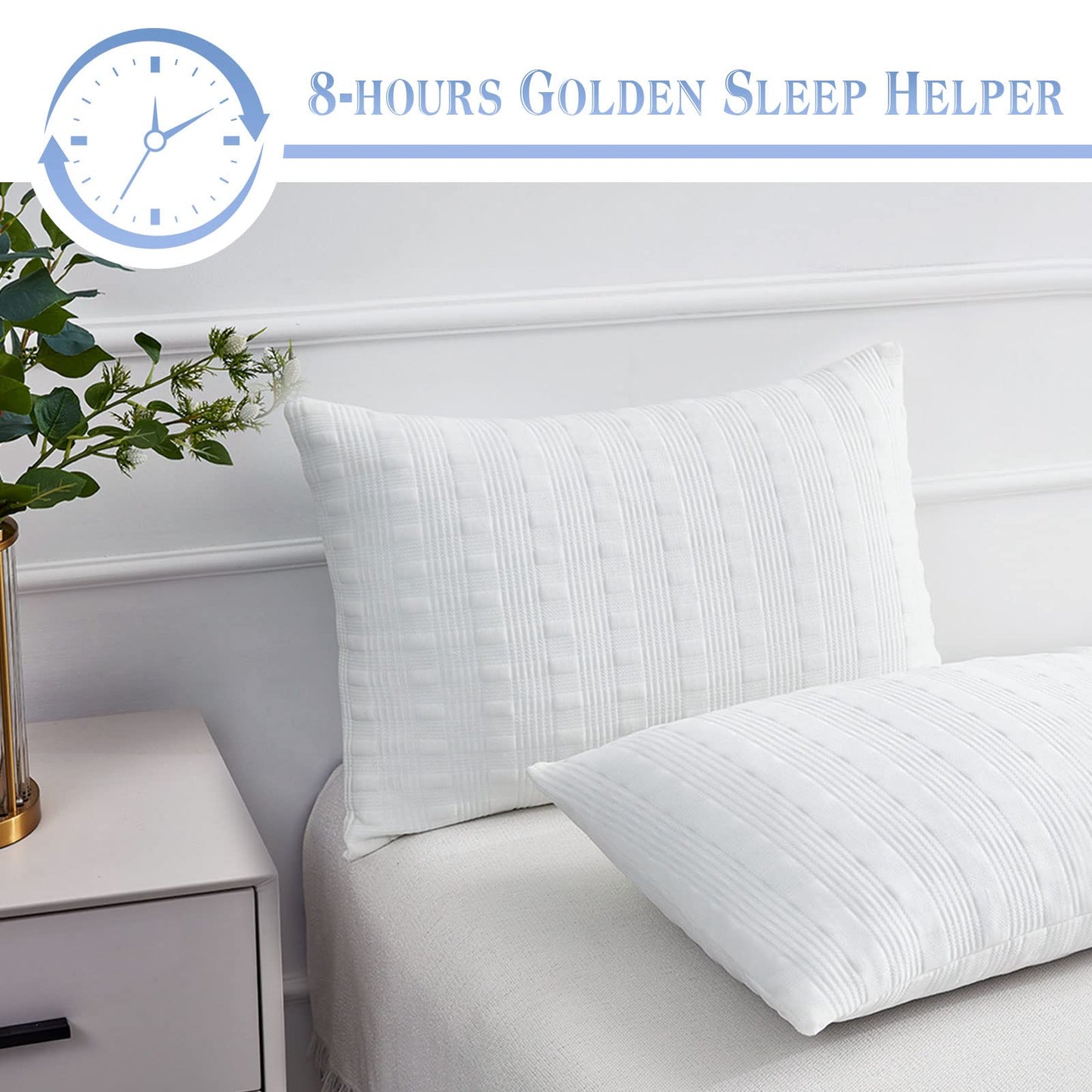 Meoflaw Cooling Pillows for Sleeping Standard Size,Shredded Memory Foam Bed Pillow with Double Sided Material Pillow Case,Adjustable Loft-Slow Rebound Standard Pillow for Side & Back Sleeper - Medaid International