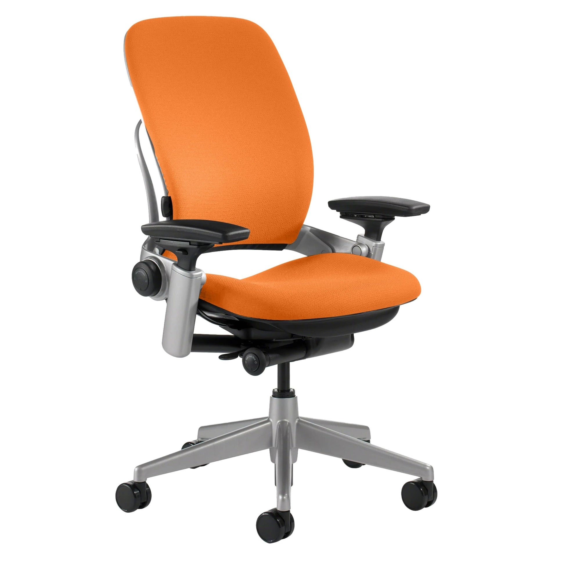 Steelcase Leap Office Chair - Ergonomic Work Chair with Wheels for Carpet Flooring - Work Chair Supports Unique Body Shape - with Natural Glide System & Liveback Technology - Tangerine Orange Fabric - Medaid International