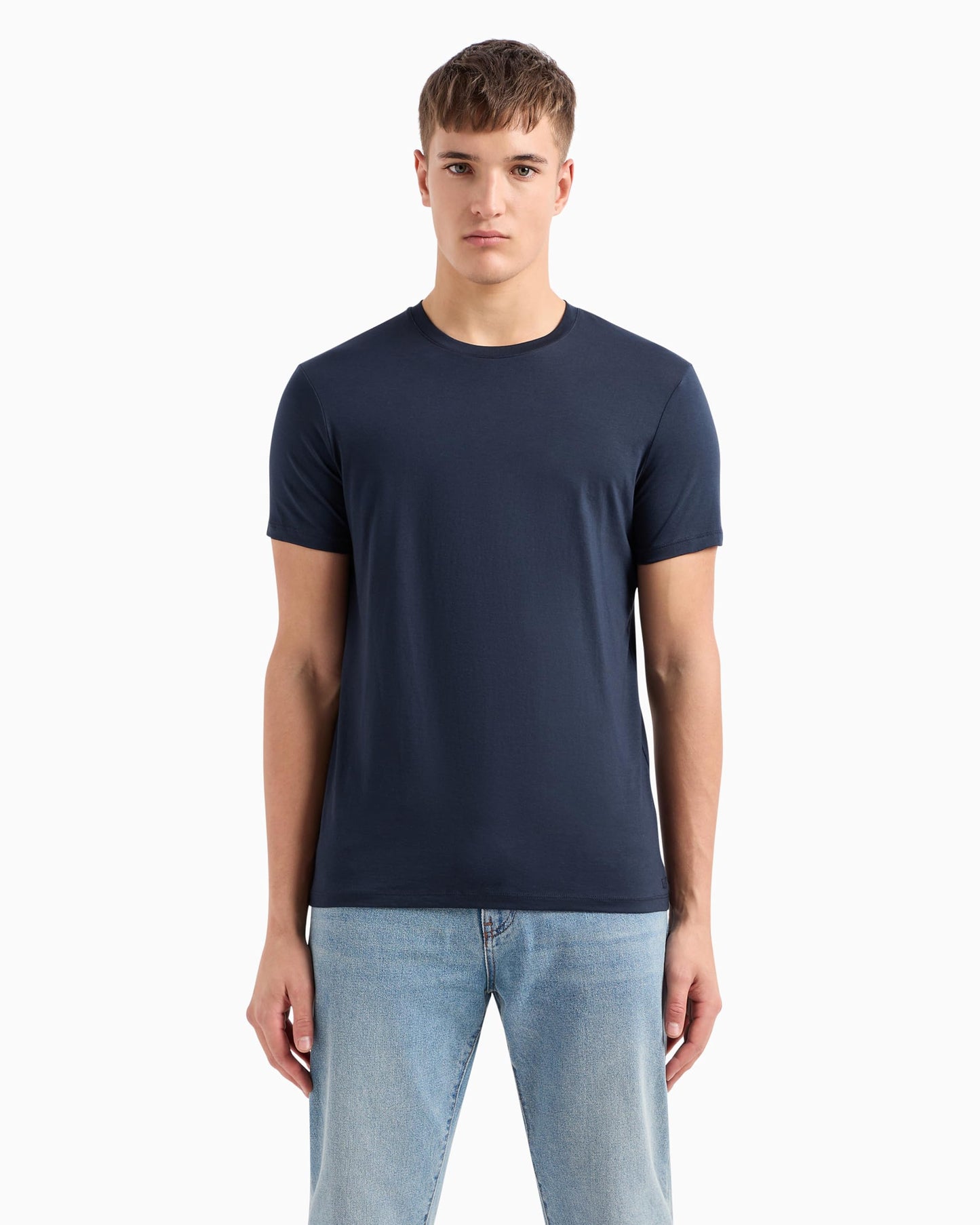 Armani Exchange mens Classic Crew Logo Tee T Shirt, Dark Blue, X-Large US - Medaid International