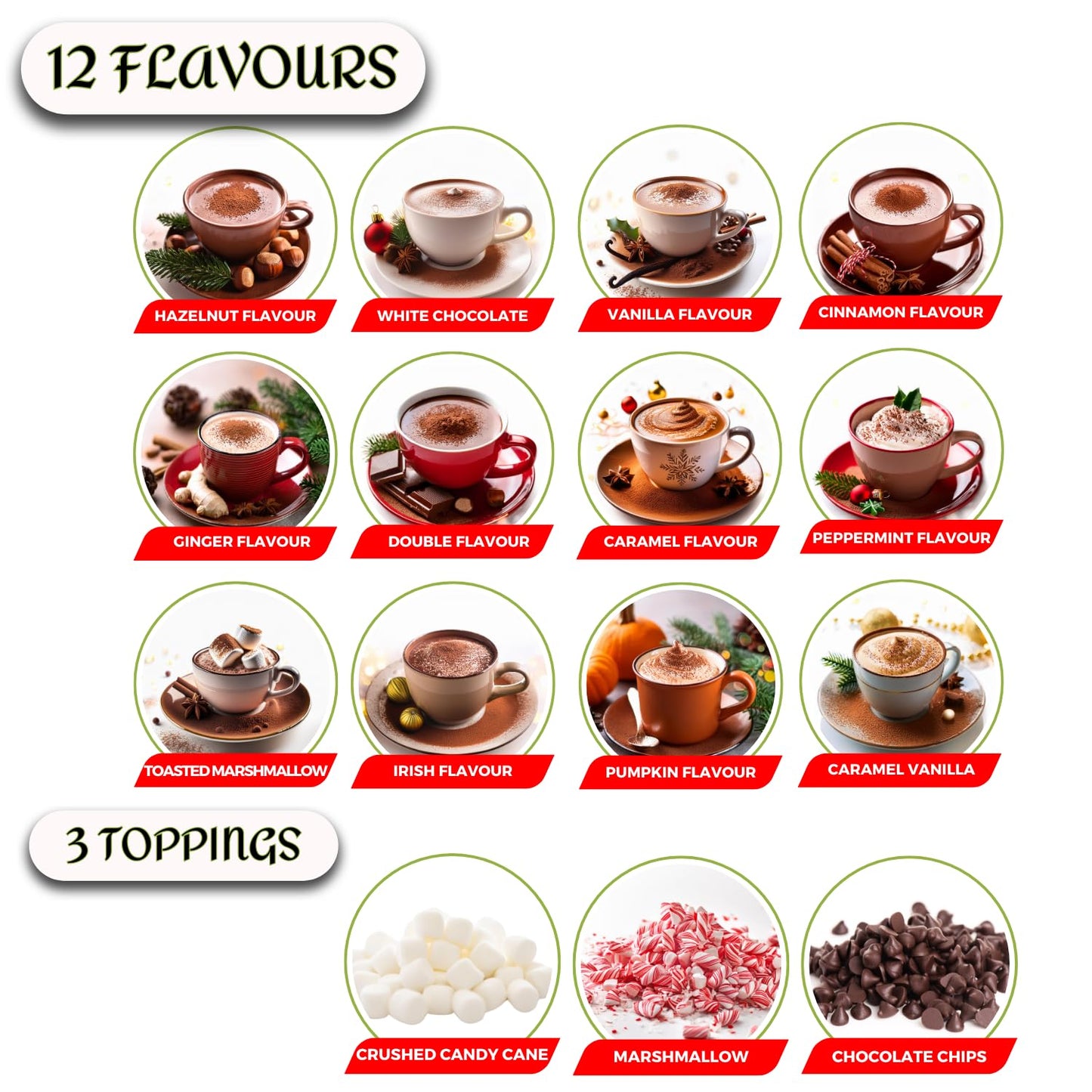 Hot Chocolate Advent Calendar 2025 - Gourmet Luxury 24 Hot Chocolate Selection Variety Flavours - Food Advent Calendars Gifts Set For Men Women Children - Medaid International