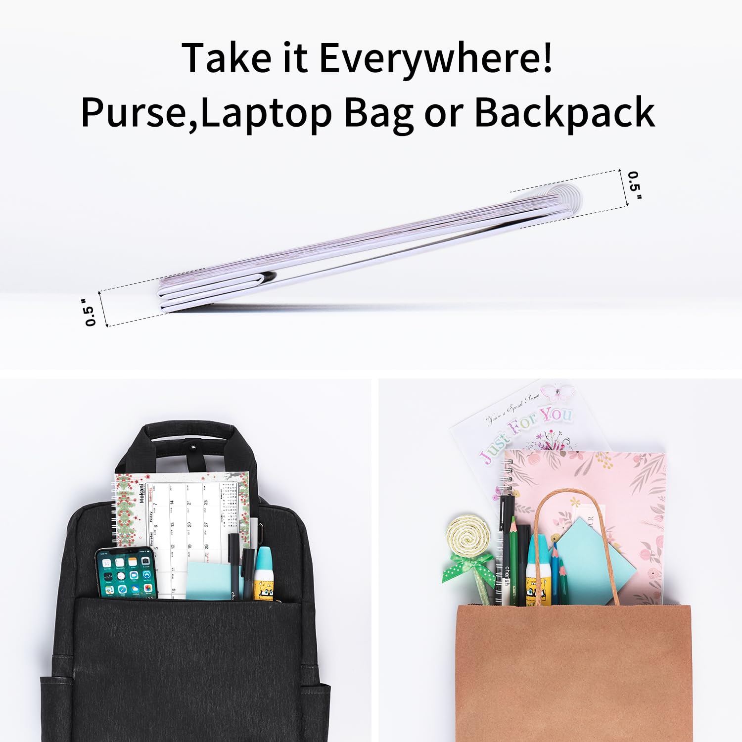 Small Desk Calendar 2026-2027, Mokani Standing Desktop Calendar (Jan.2026-Jun.2027), Academic Flip Calender with Stickers & US Holidays Marked (8"x6") - Medaid International