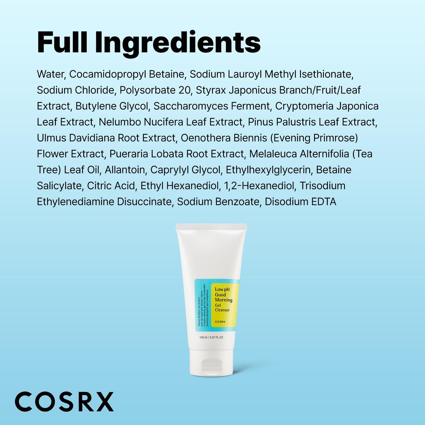 COSRX Low pH Good Morning Gel Face Cleanser, 5.07 fl oz, BHA Face Wash, Daily Mild Face Cleanser for Sensitive Skin, PH Balancing, Korean Skin Care, Korean Face Wash, Stocking Stuffers,Gifts For Women - Medaid International