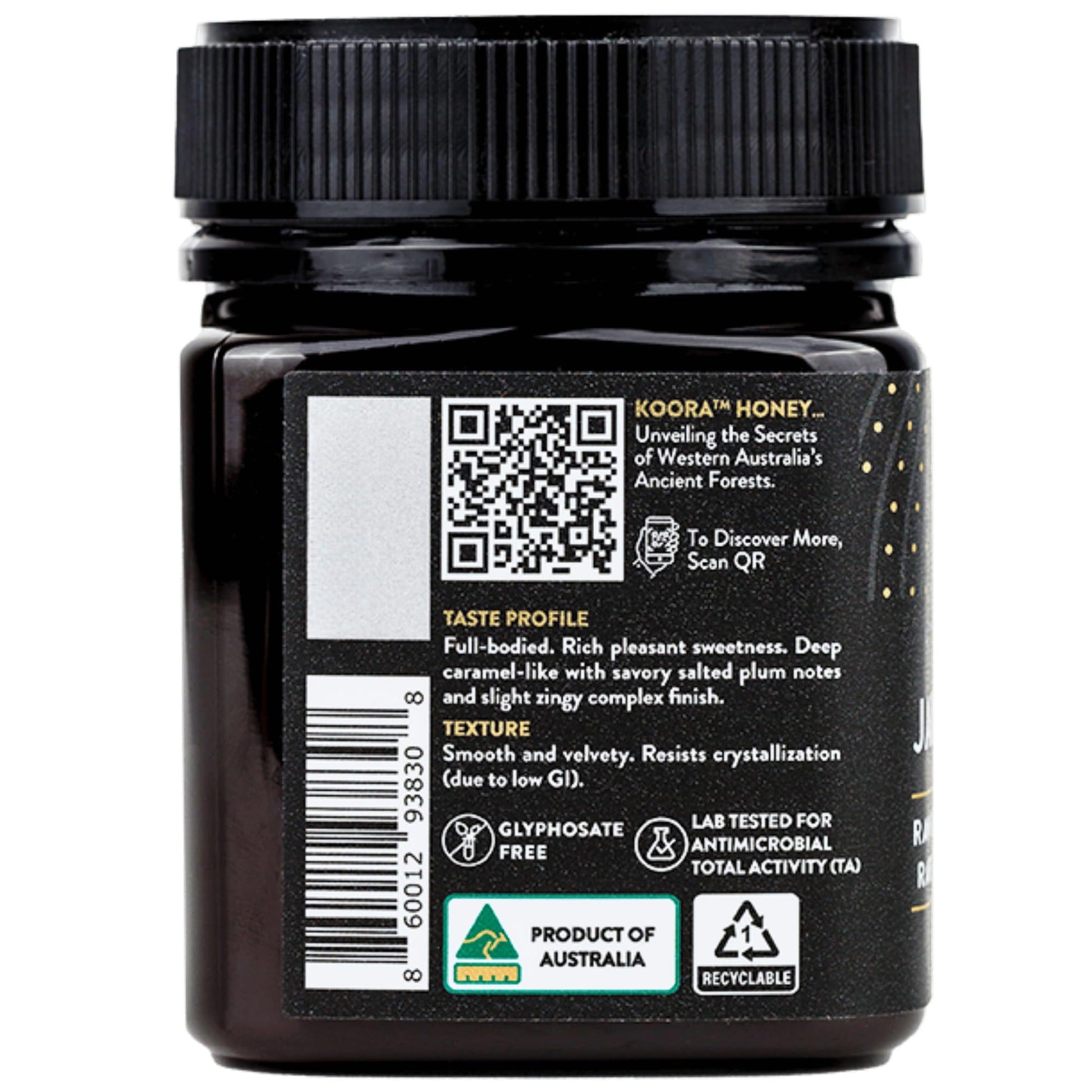 KOORA Jarrah Honey TA 35+ (MGO 2000+ Manuka Honey Rating Equiv.) Low GI, Raw Medicinal Honey for Daily Health & Immune Support, from the Wild Ancient Forests of Western Australia 8.8 oz - Medaid International