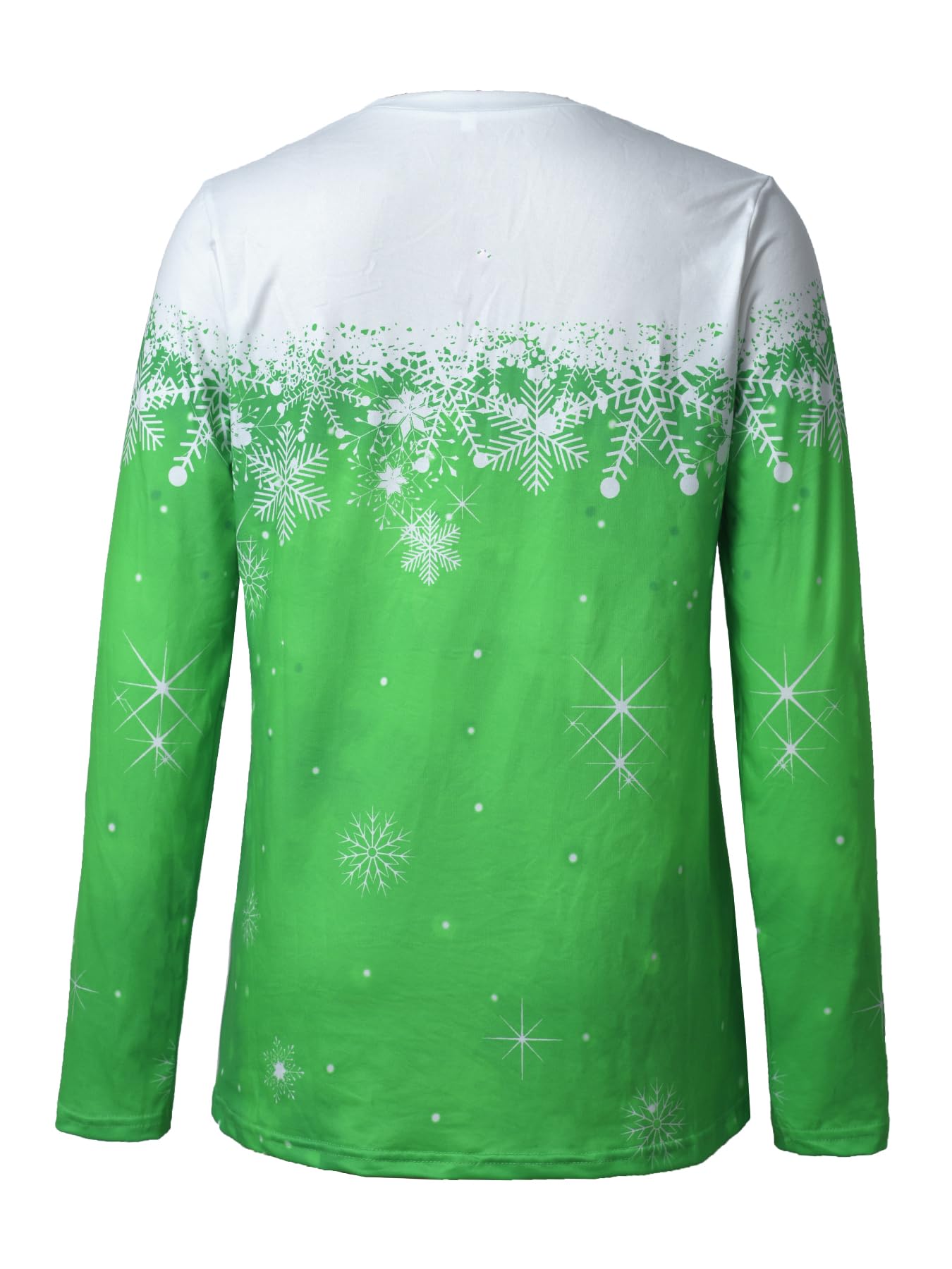 Women's Christmas T-Shirt Crew Neck Funny Graphic Tee Tops X'Mas Casual Top (Green, XXL) - Medaid International