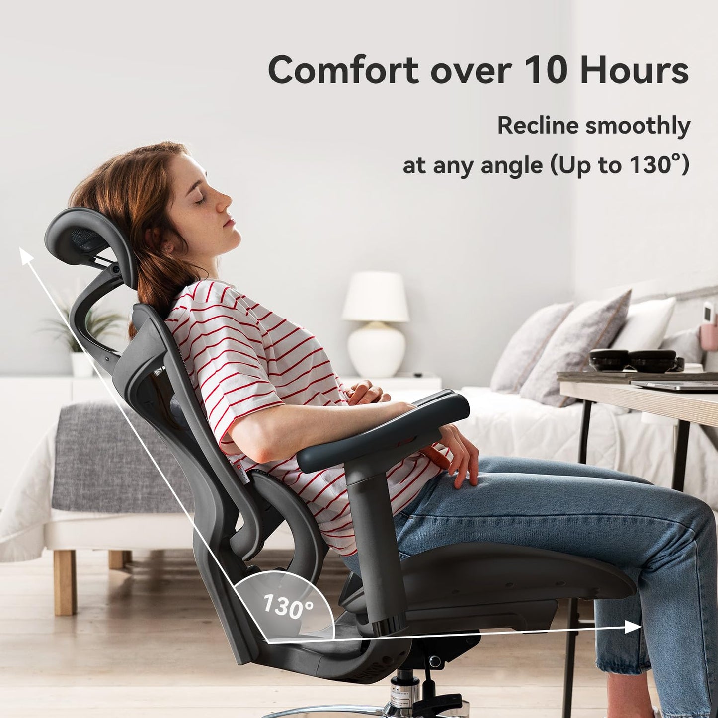 SIHOO Doro C300 Ergonomic Office Chair with Ultra Soft 3D Armrests, Dynamic Lumbar Support for Home Office Chair, Adjustable Backrest Desk Chair, Swivel Big and Tall Computer Chair Black - Medaid International