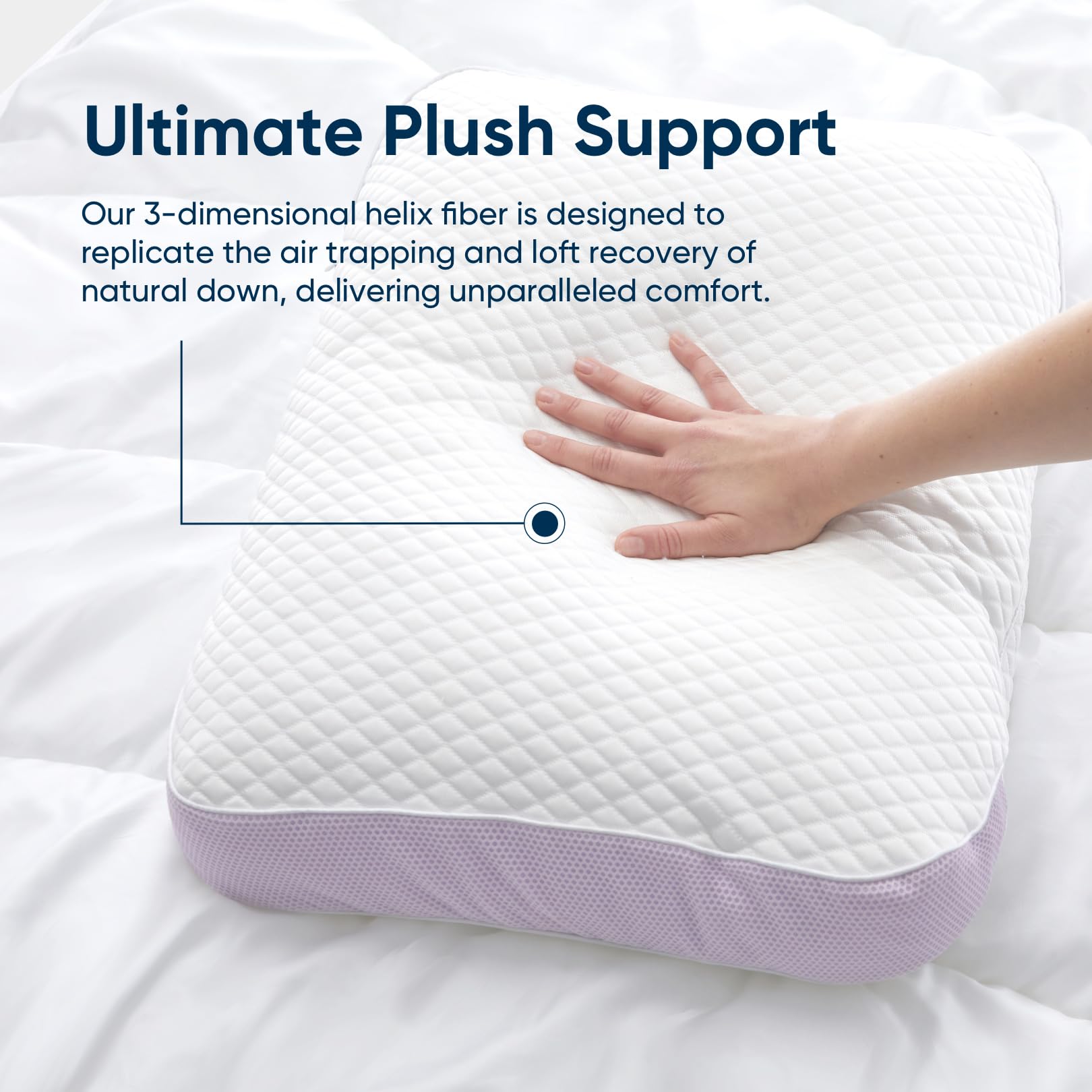 Vesta PurpleZen Eco-Luxe Down Pillow, Supportive, Adaptable, and Plush Pillow for Back, Stomach, or Side Sleepers, Washable Cooling Cover, Medium Profile (4.5" Height) & Soft (Pack of 1) - Medaid International
