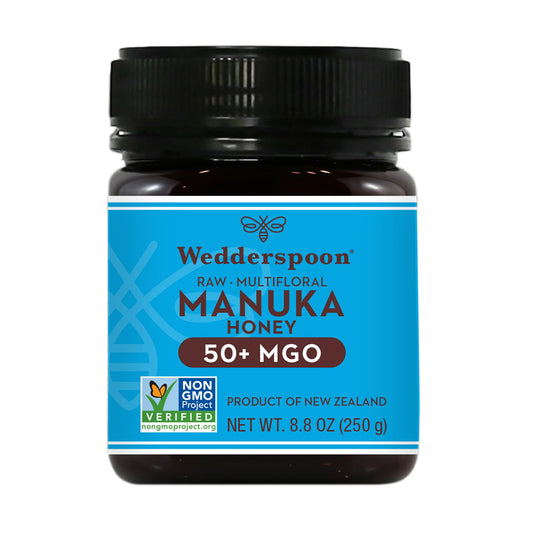 Wedderspoon Raw Premium Manuka Honey, 50+ MGO, 8.8 Oz, Unpasteurized New Zealand Honey, From Our Hives to Your Home - Medaid International
