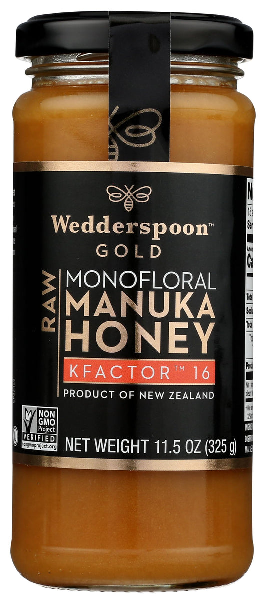 Wedderspoon 100% Raw Manuka Honey - KFactor 16 - 11.5 Ounces - Medaid International