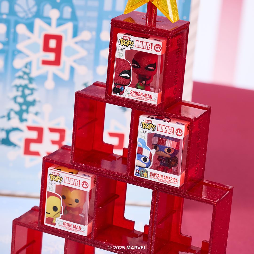Funko Pop! Bitty Countdown Calendar: Marvel Comics - 24 Days of Surprises - Collectible Vinyl Mini Figures - Mystery Box - Gift Idea - Holiday Present for Kids - Christmas or Birthday Countdown - Medaid International