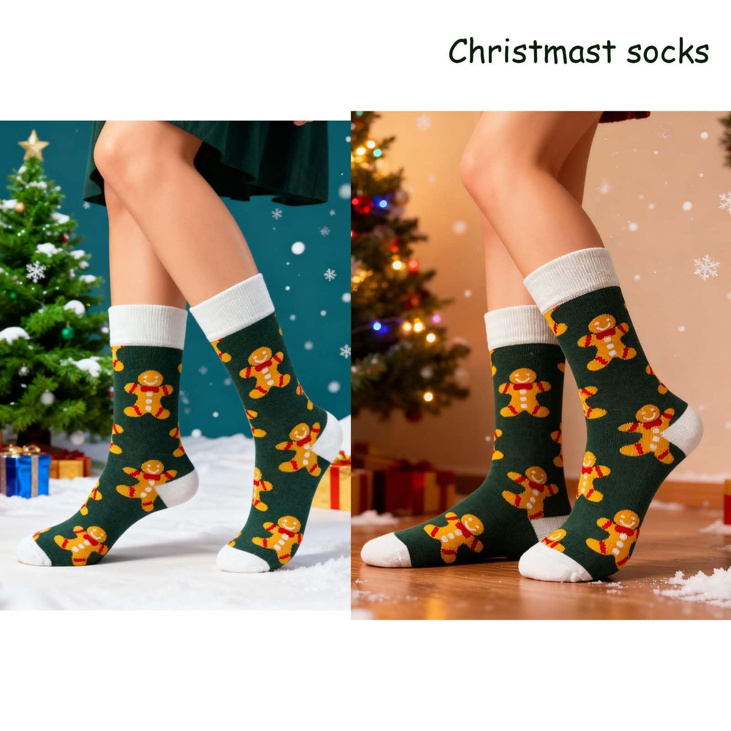 PINCHUAN 2Pairs Christmas Socks Sets Women's Soft Christmas Socks Christmas Themed Socks Christmas Stocking Holiday Socks Gifts for Christmas Party-Xmas Socks A - Medaid International