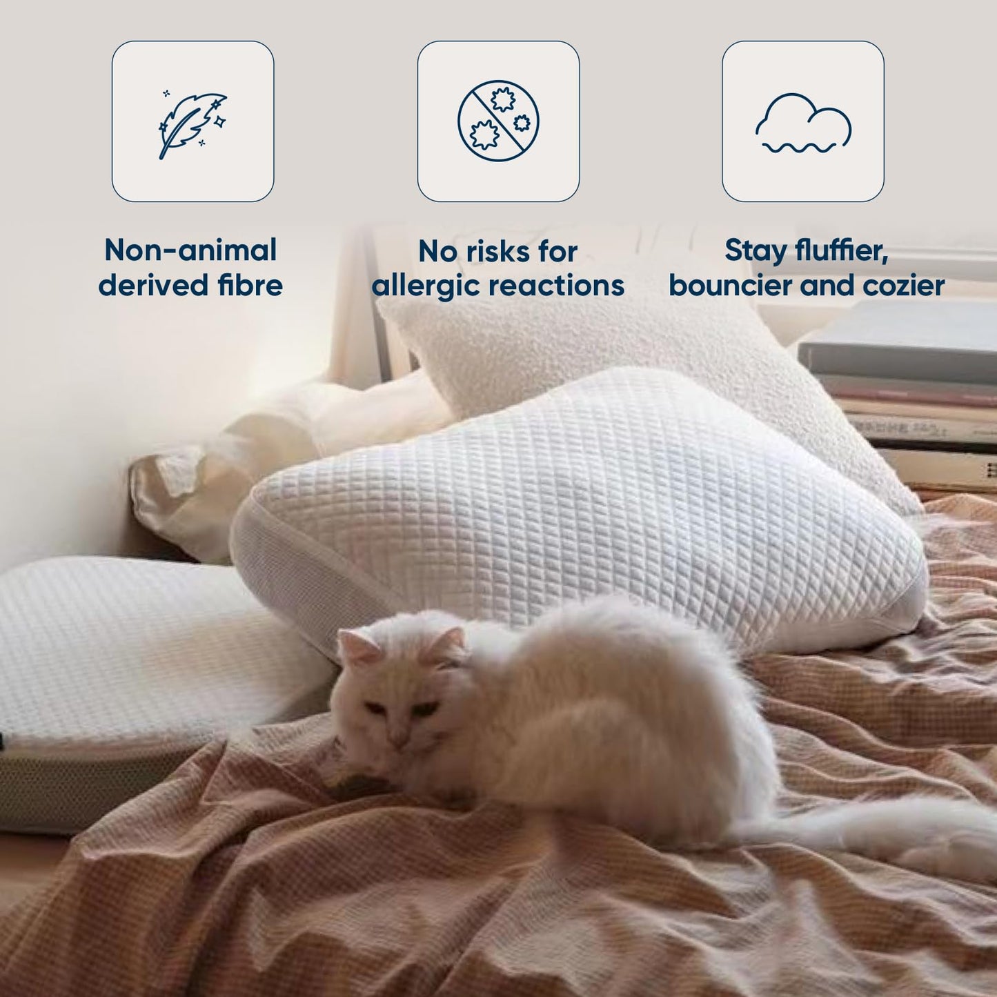 Vesta PurpleZen Eco-Luxe Down Pillow, Supportive, Adaptable, and Plush Pillow for Back, Stomach, or Side Sleepers, Washable Cooling Cover, Medium Profile (4.5" Height) & Soft (Pack of 1) - Medaid International