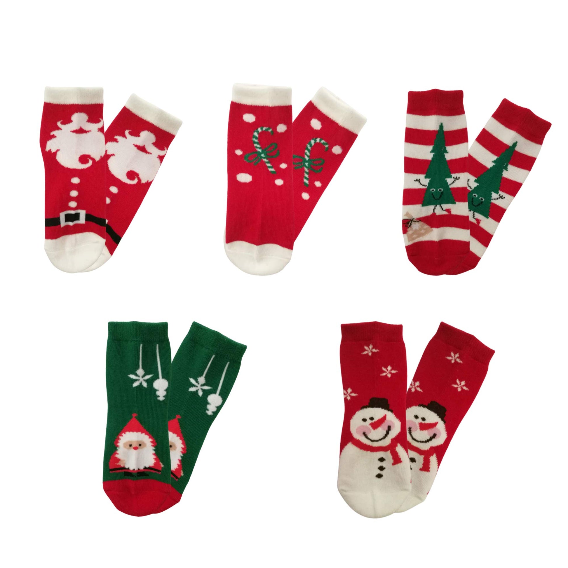 5 Pack Kids Christmas Socks Boys Girls Toddler Baby Adult Family Cotton Xmas Socks 6-8 Years - Medaid International