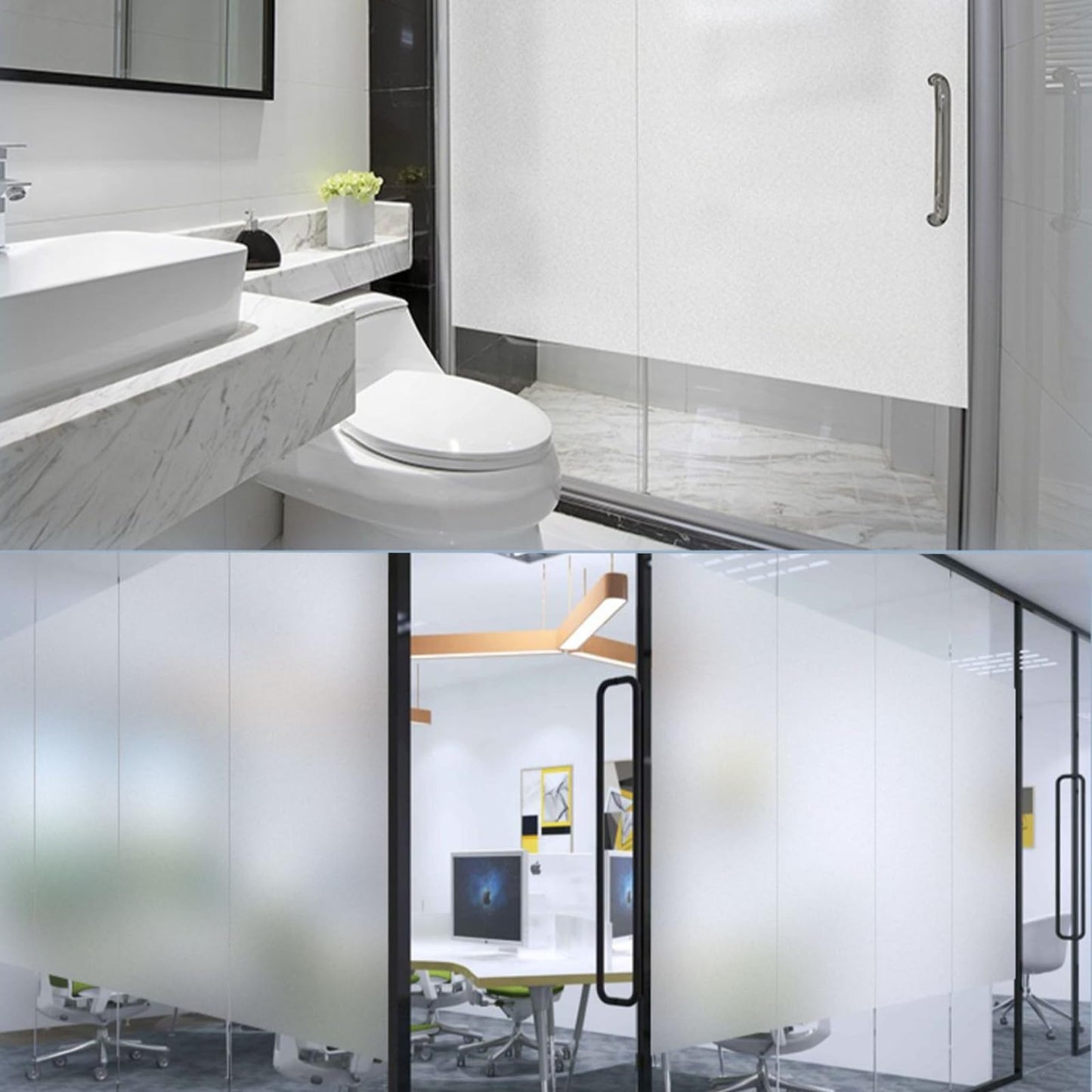 Frosted Window Film – Decorative and Privacy Window Film for Living Room, Bedroom, and Office, UV Blocking, Easy Installation - Medaid International