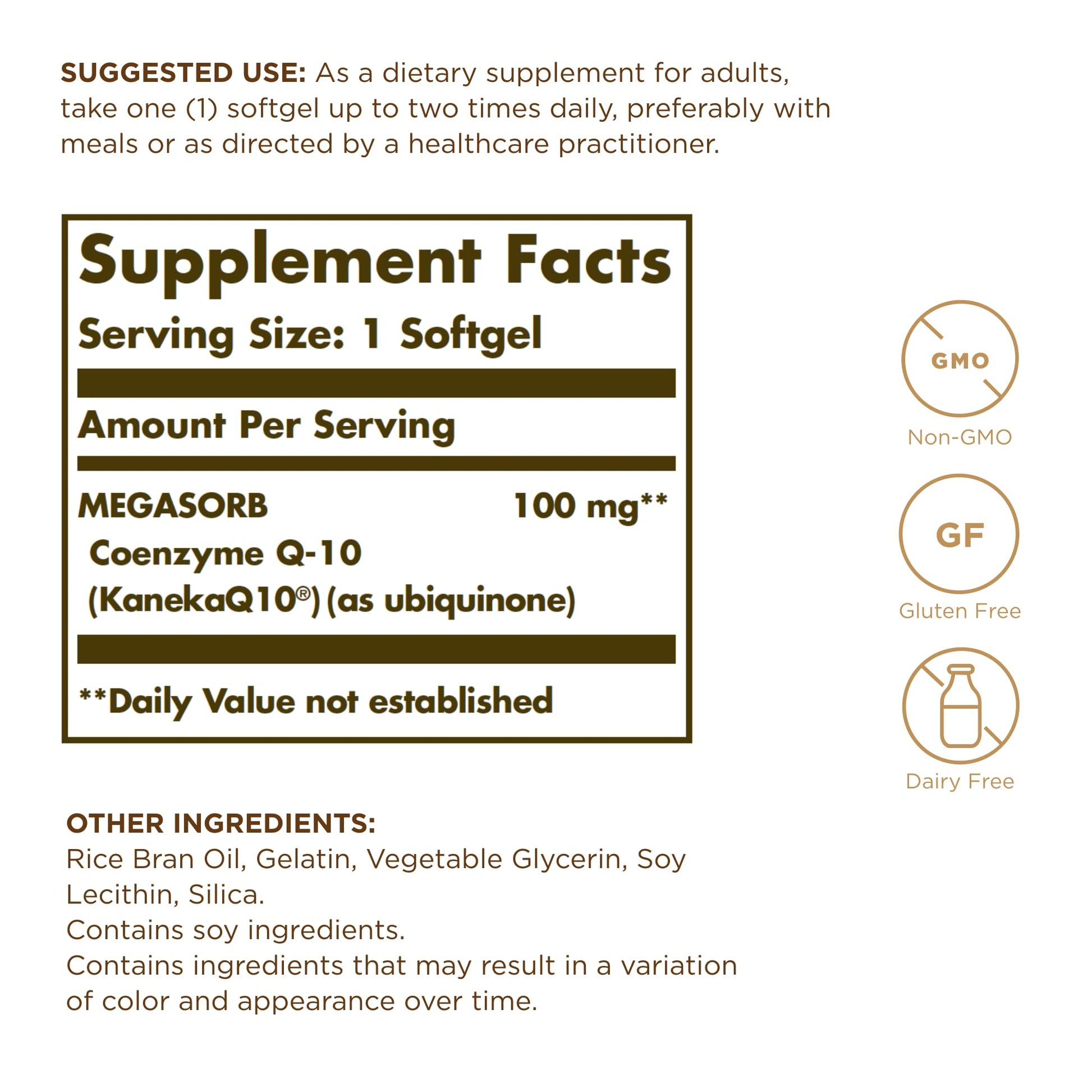 Solgar Megasorb CoQ-10 100 mg - 30 Softgels - Enhanced Absorption - Non-GMO, Gluten Free, Dairy Free - 30 Servings - Medaid International