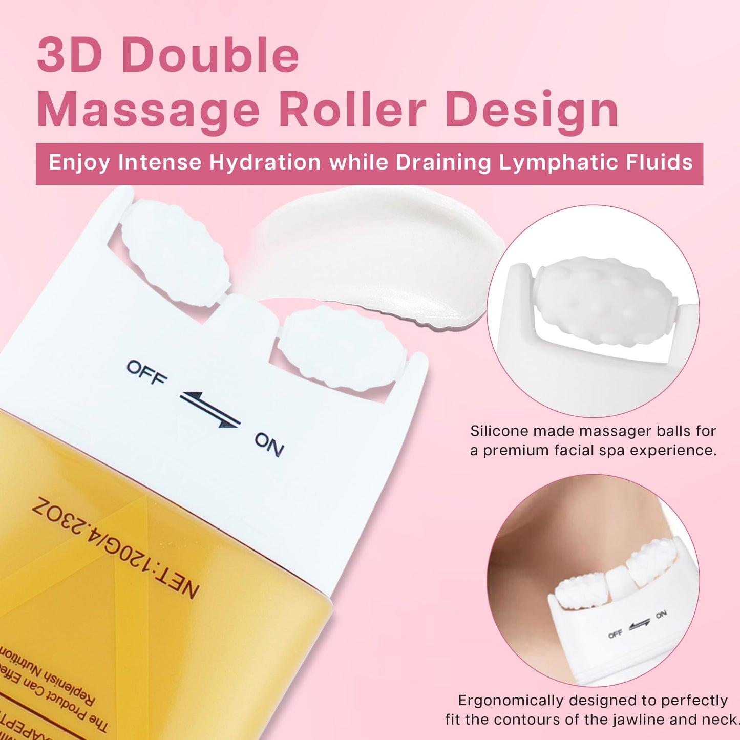 VRAIKO AH-8 Neck Firming Cream, 2-In-1 Gua Sha Neck Cream Roller with AH8 & Ceramide NP, Nourish Hydrate Double Chin Cream for Face Lift, Jawline & Sagging Skin (1PC) - Medaid International