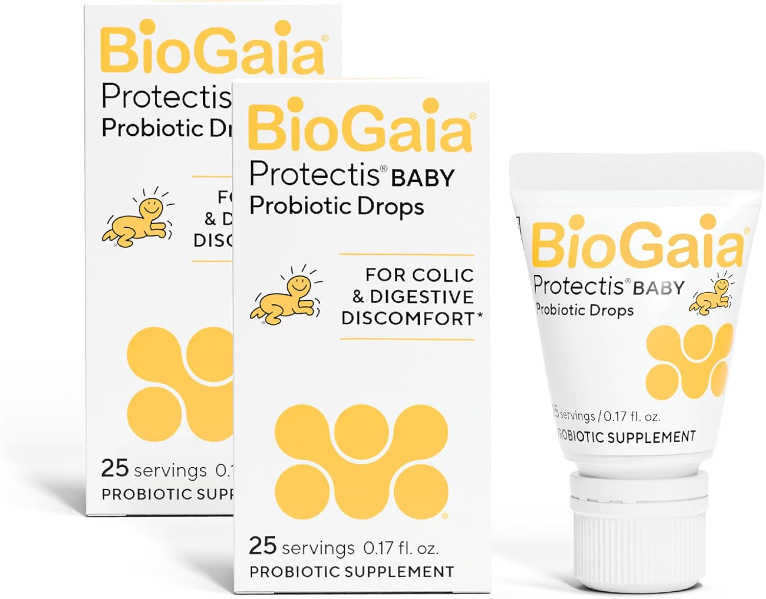 BioGaia Baby Probiotic Drops - Baby Essentials for Colic & Gas Relief, Safe for Newborns, Reduces Crying, Fussing, Colic, Gas, Spit-ups and Constipation, No allergens, dairy, soy, gluten, or sugar - Medaid International