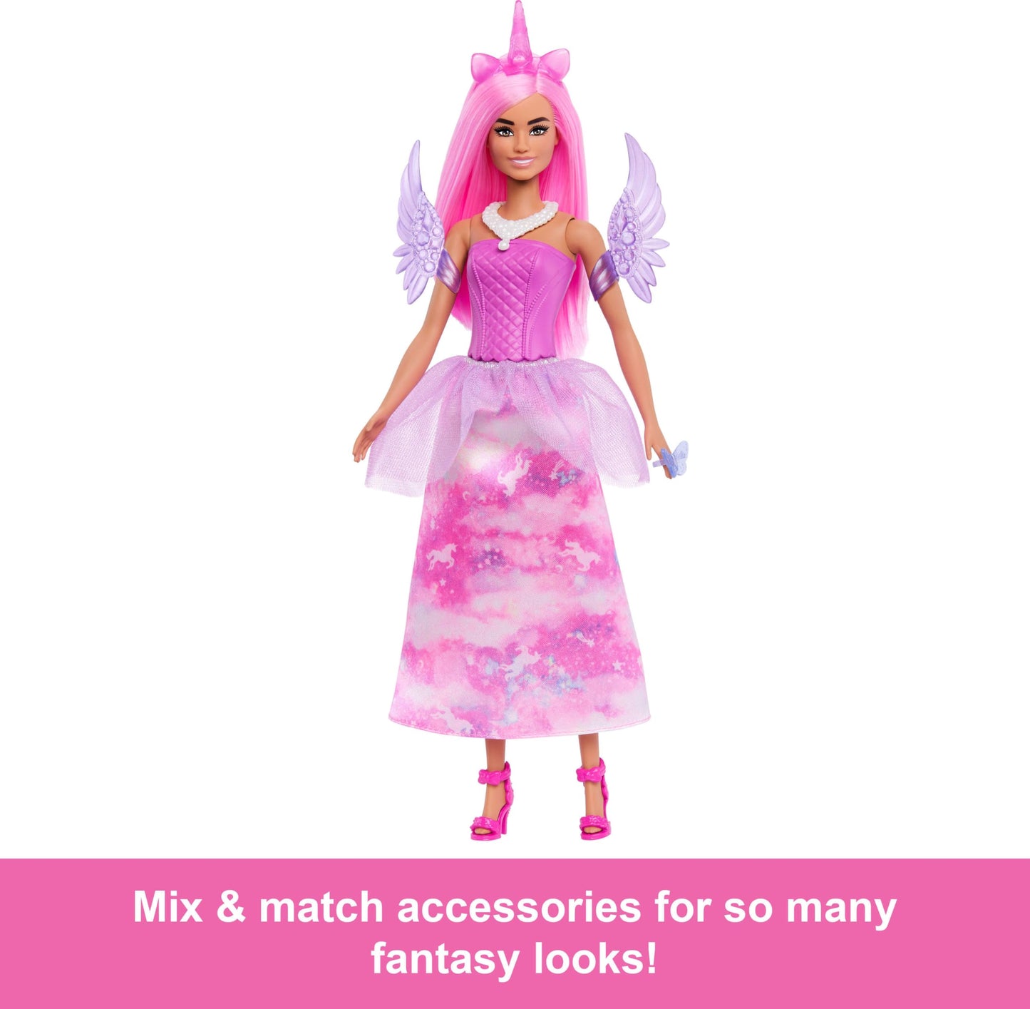 Barbie Advent Calendar with Doll & 24 Surprise Toy Accessories Including Unicorn & Pets, Transform Fashion Doll into Mermaid, Fairy & More - Medaid International