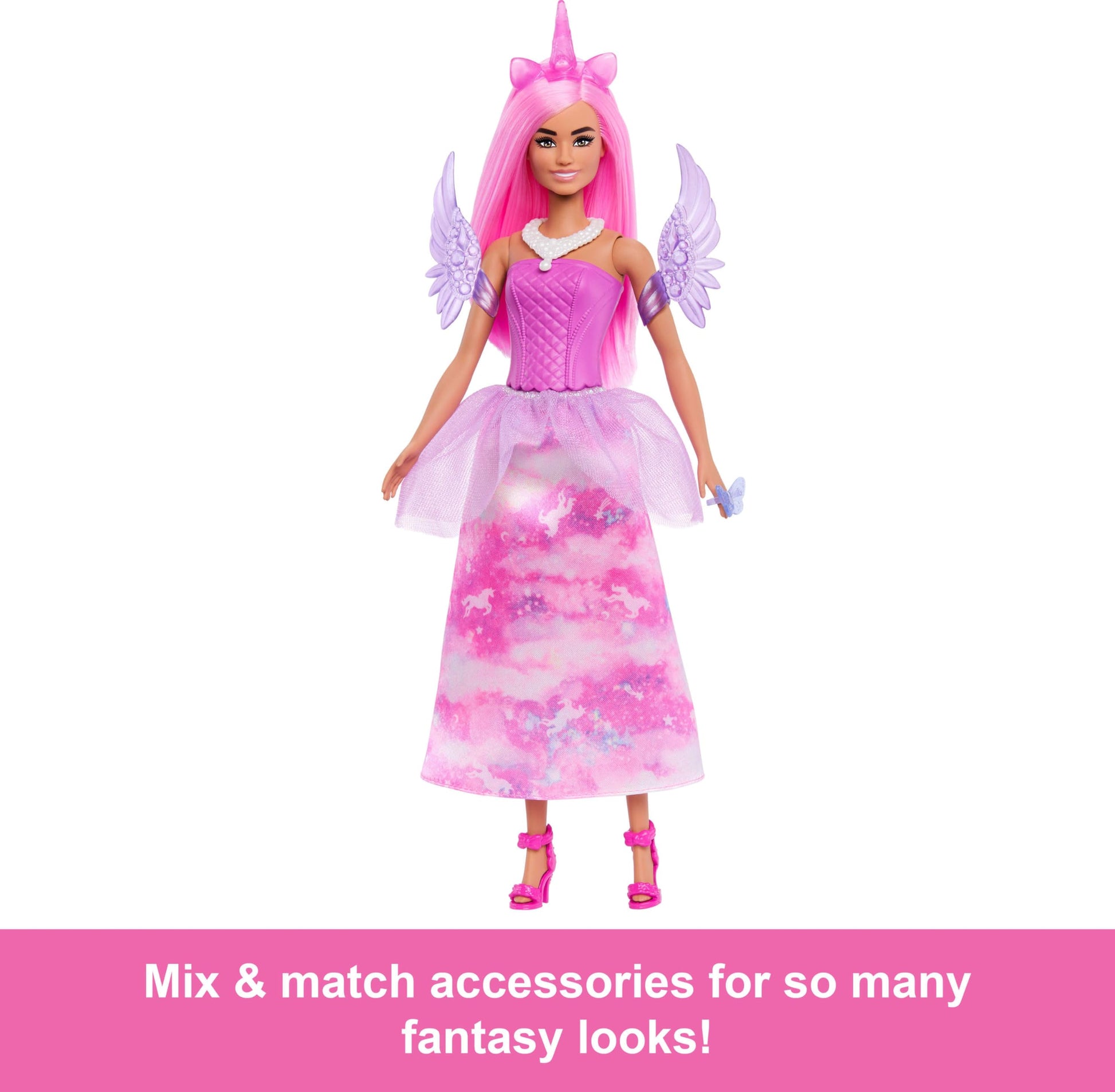 Barbie Advent Calendar with Doll & 24 Surprise Toy Accessories Including Unicorn & Pets, Transform Fashion Doll into Mermaid, Fairy & More - Medaid International
