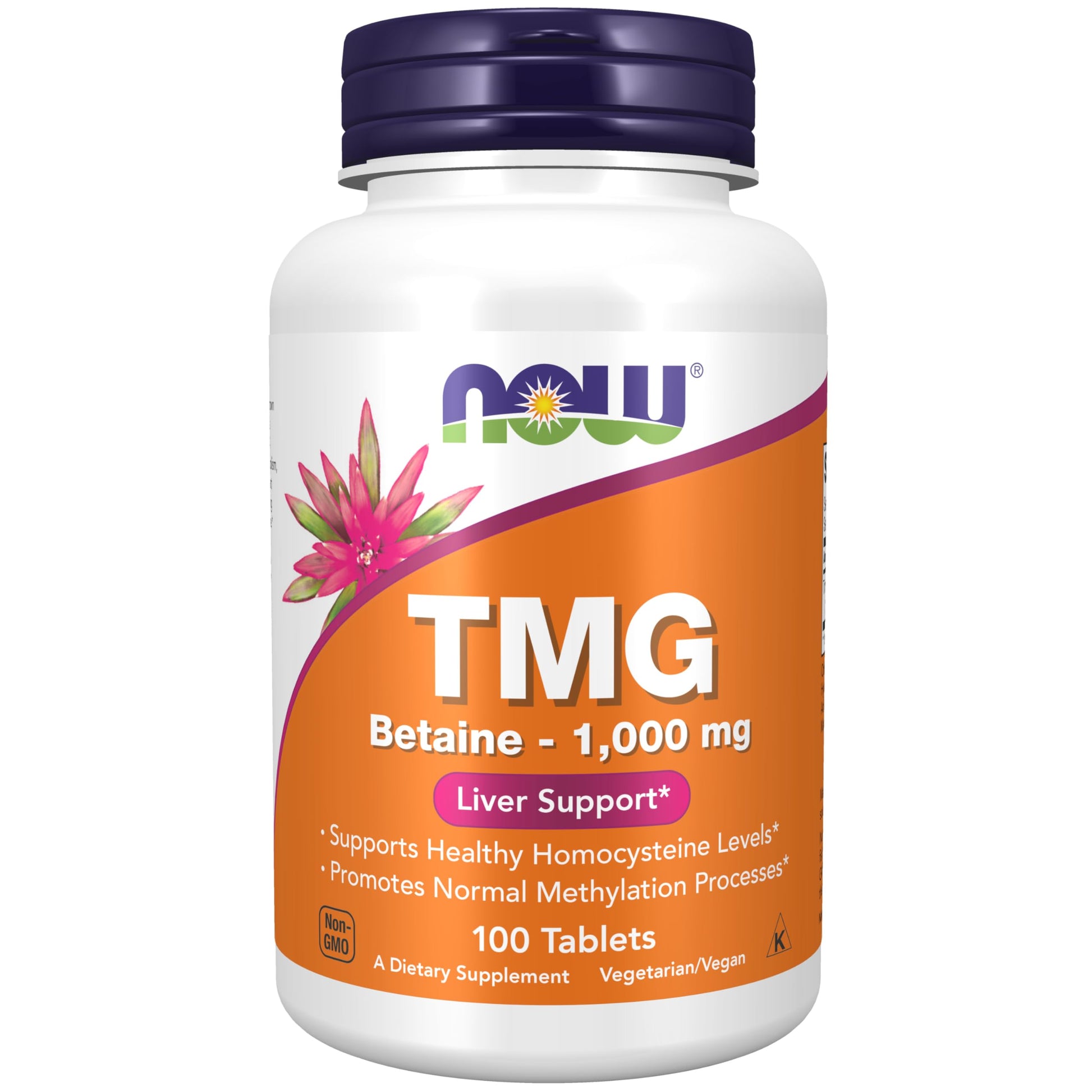 NOW Foods Supplements, TMG Betaine (Trimethylglycine) 1,000 mg, Liver Support*, 100 Tablets - Medaid International