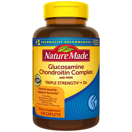 Nature Made Glucosamine Chondroitin Complex with MSM, Dietary Supplement for Joint Support, 120 Caplets, 60 Day Supply - Medaid International