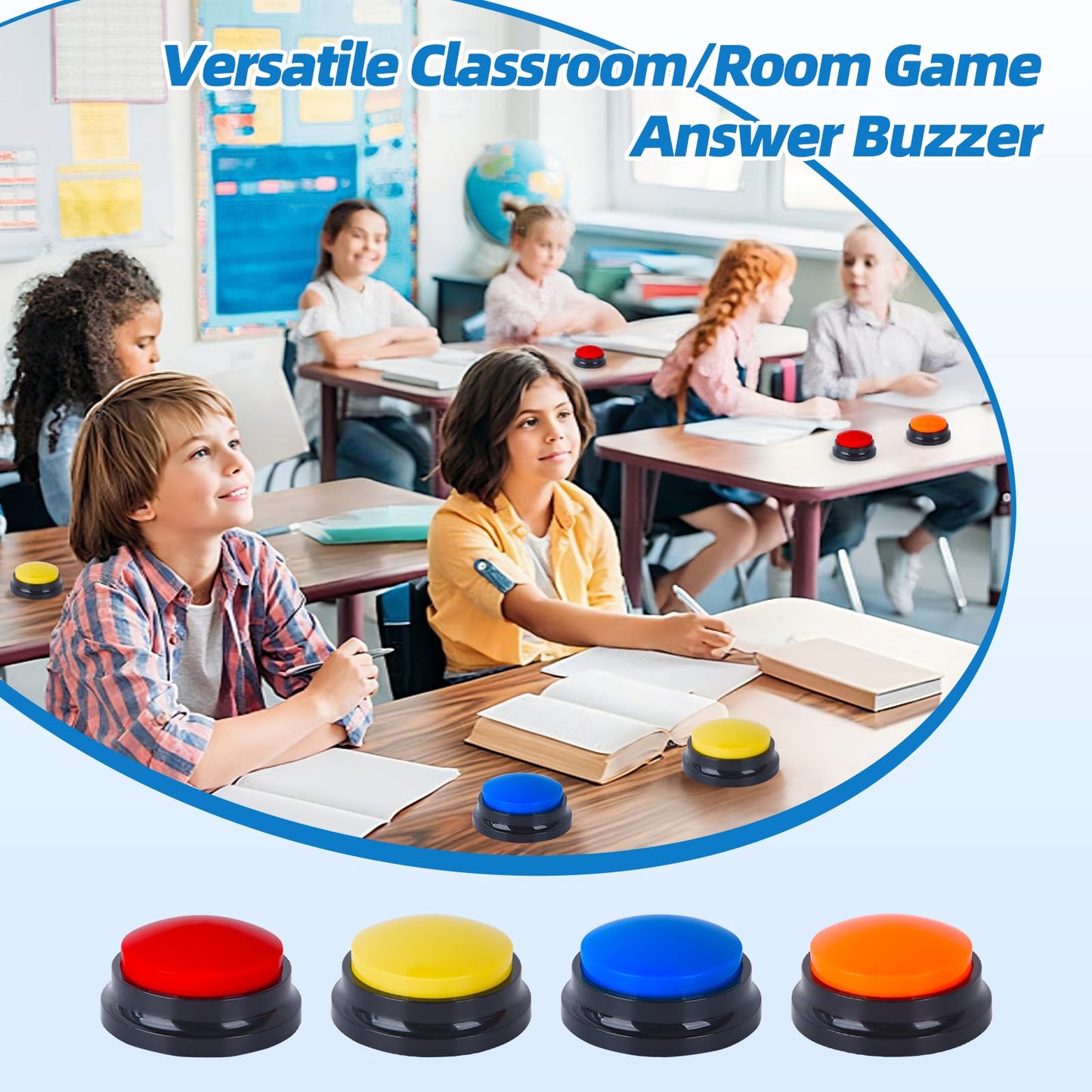4 Pack Portable AAC Communication Devices for Autism Individuals with Communication Difficulties, Communication Device for Nonverbal Kids, Voice Recording Buttons for Schools, Home, Treatment Courses - Medaid International