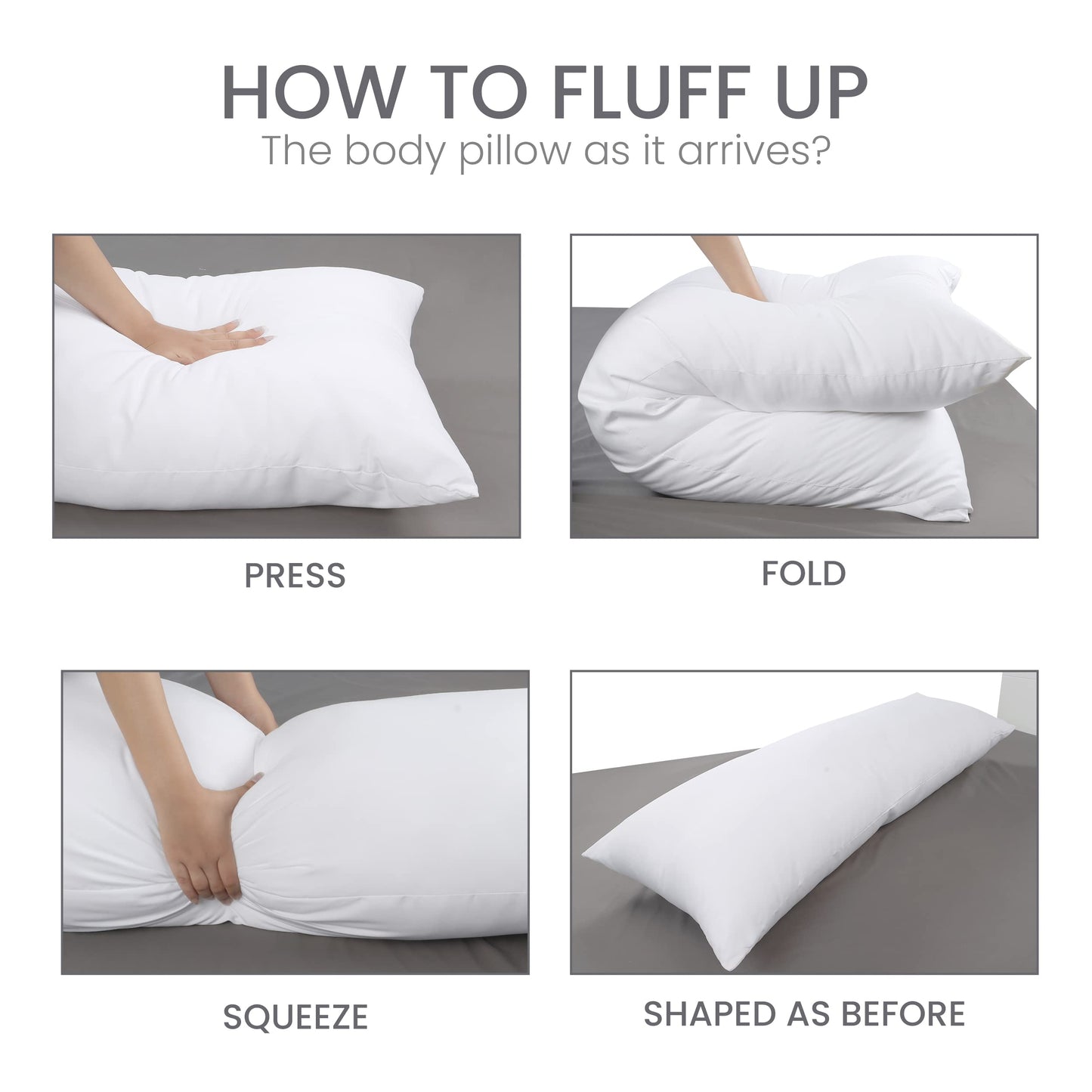 Utopia Bedding Full Body Pillow for Adults (White, 20 x 54 Inch), Long Pillow Insert for Sleeping, Ideal for Side Sleepers - Medaid International