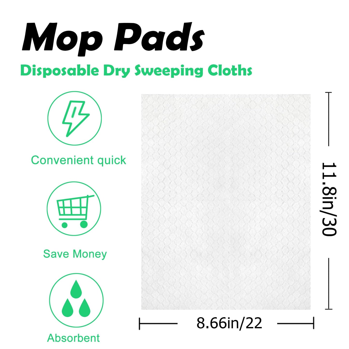 MBBUROYY Dry Sweeping Cloths Dry Mop Refills for Floor Mopping and Cleaning Disposable Dusting Cloths Electrostatic Cloths Unscented 240 Counts - Medaid International