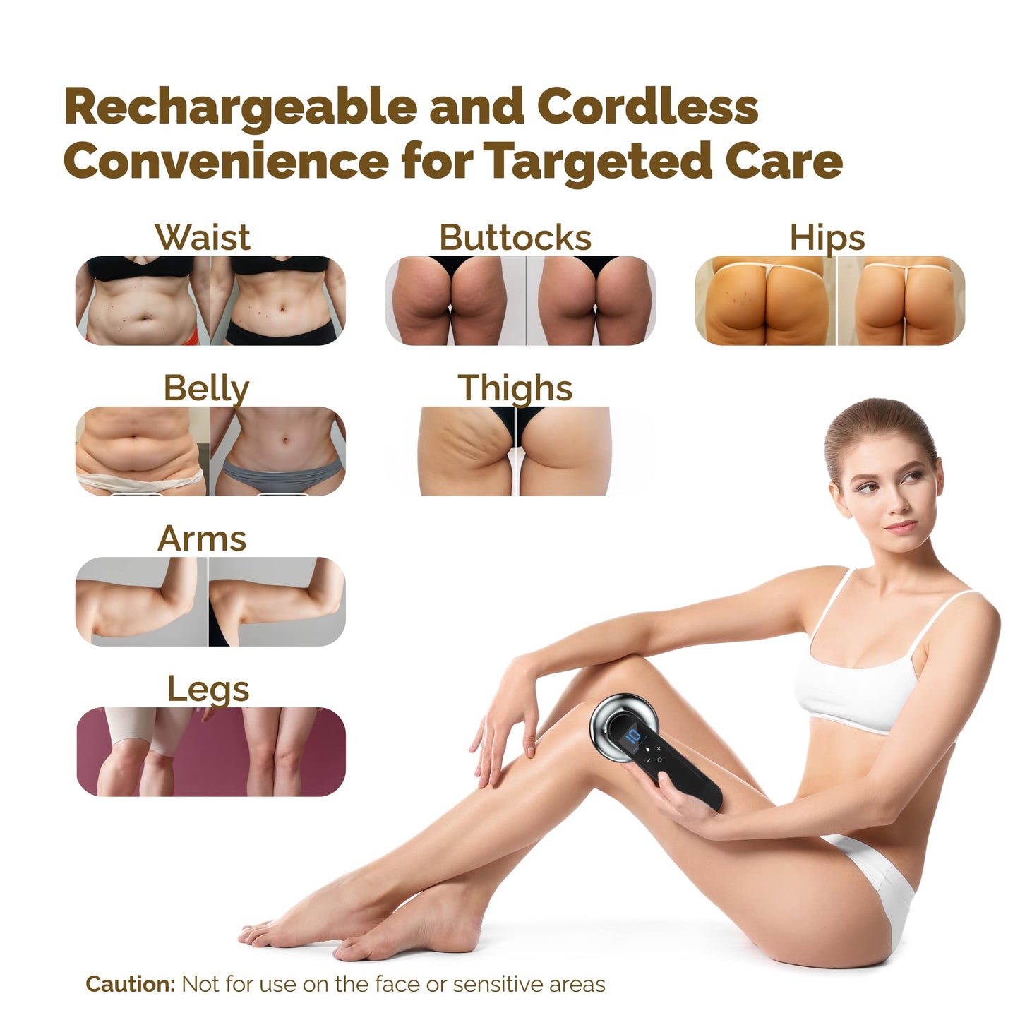 Xvolt Body Sculpting Cellulite Massager Machine - Fat & Skin Tightening Anti-Cellulite Device with Red Light Therapy - Home Electric Cellulite Remover for Abdominal Waist Belly Arm Leg - Medaid International